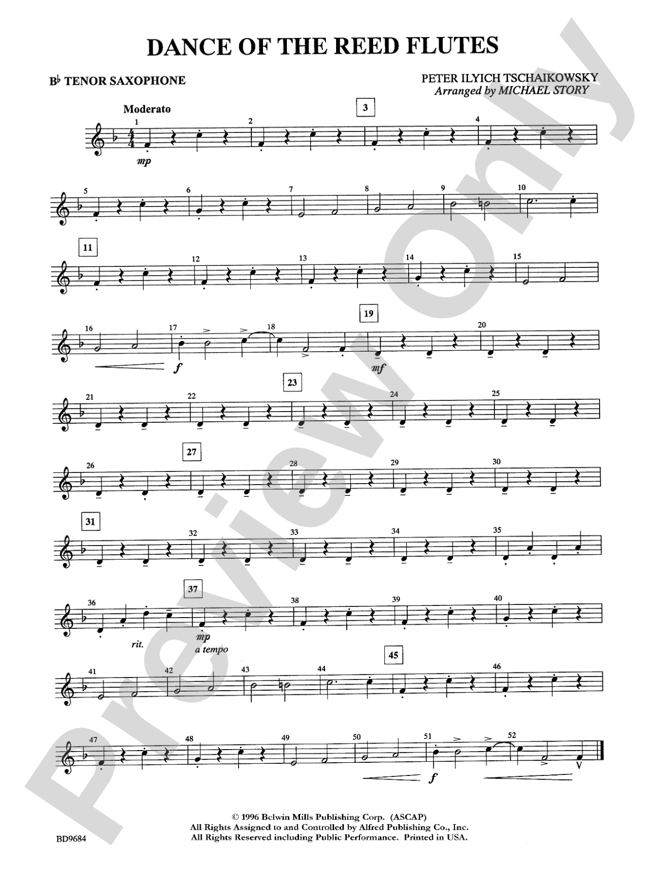 Dance of the Reed Flutes: B-flat Tenor Saxophone