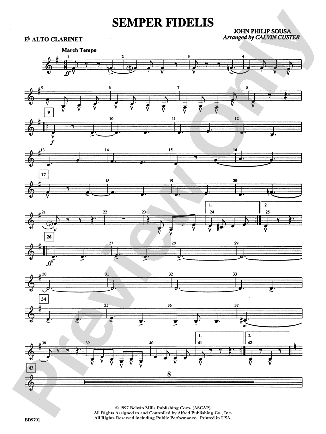 Semper Fidelis: E-flat Alto Clarinet