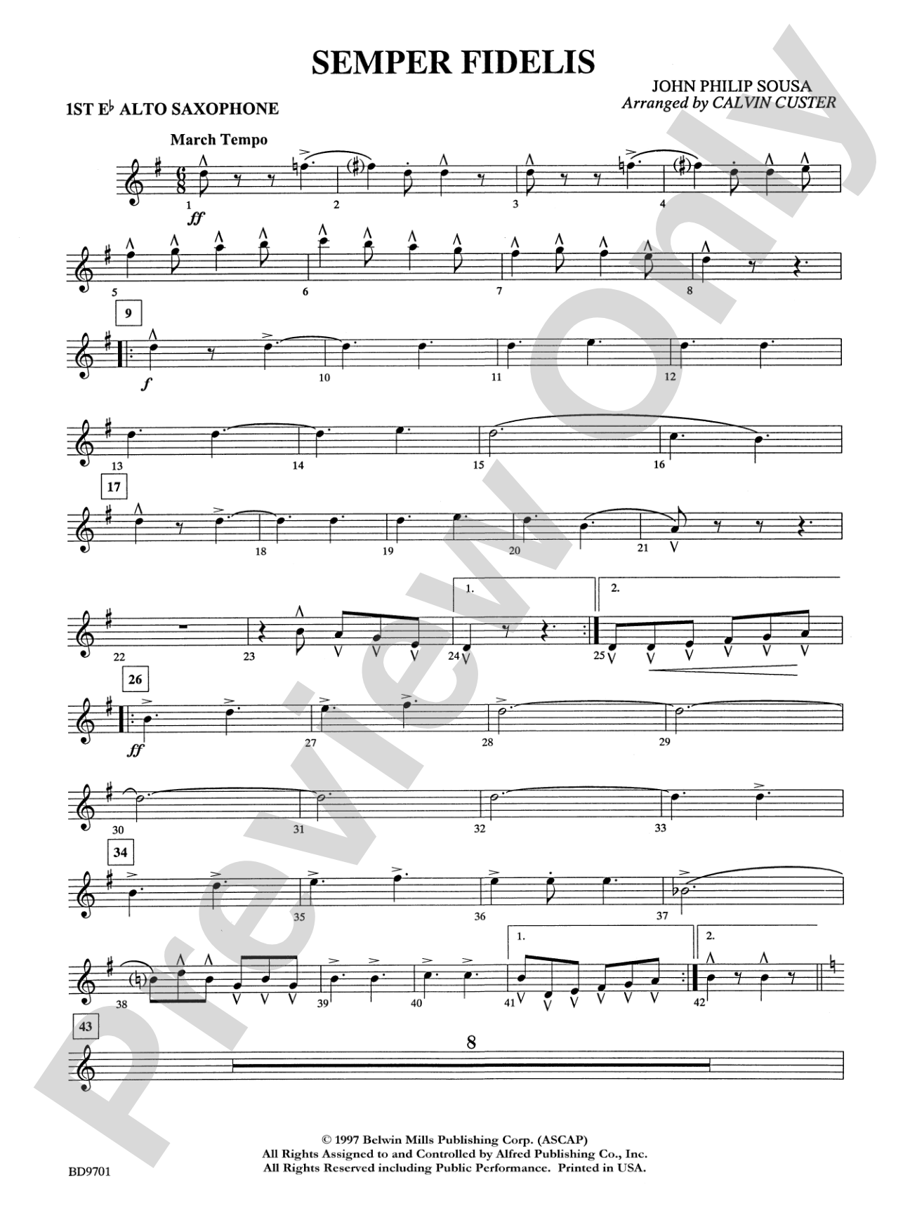 Semper Fidelis: E-flat Alto Saxophone