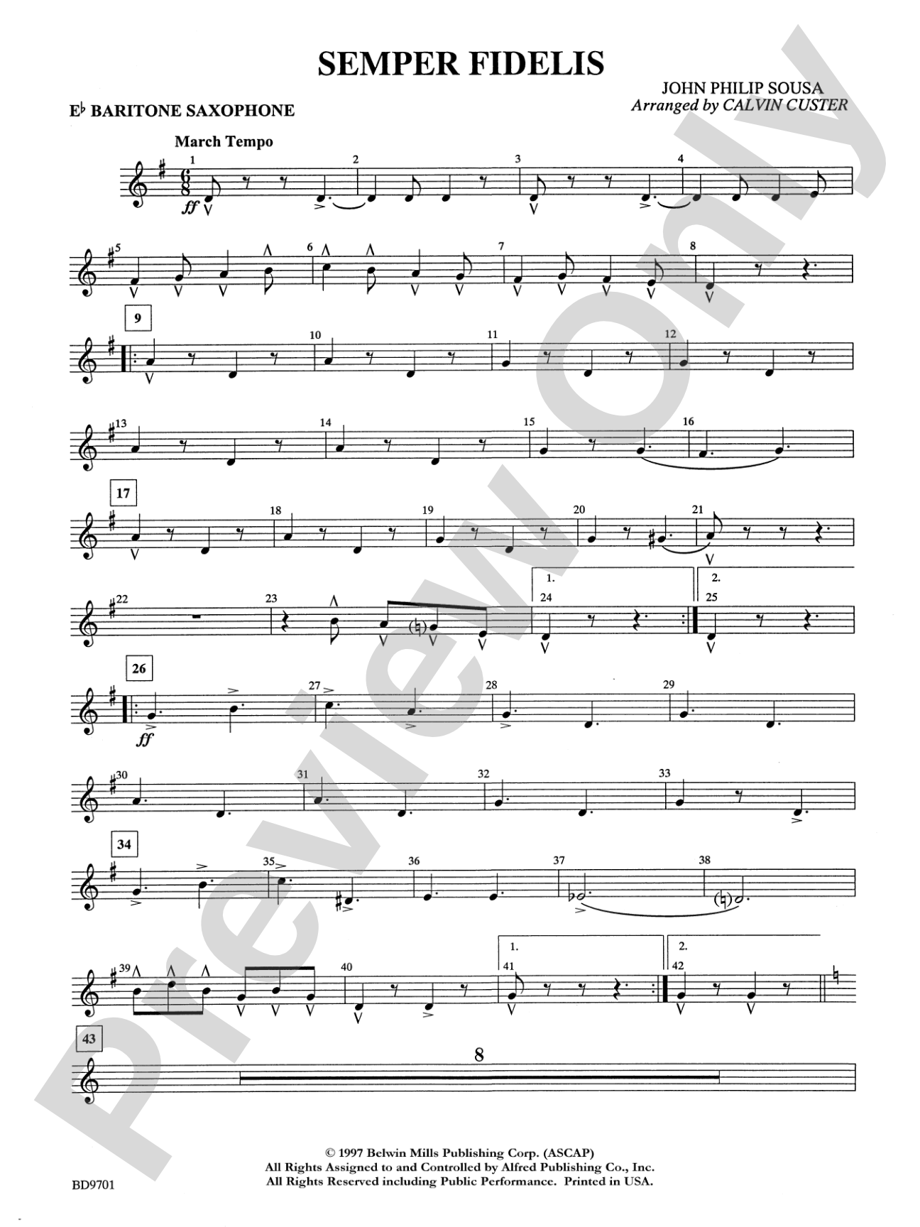 Semper Fidelis: E-flat Baritone Saxophone