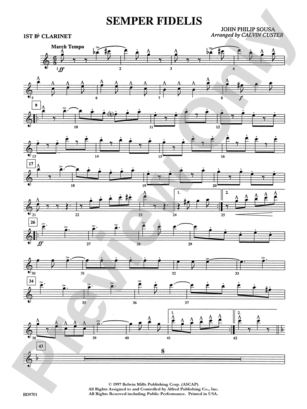 Semper Fidelis: 1st B-flat Clarinet
