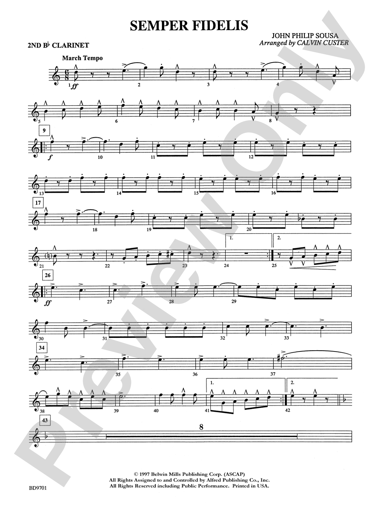 Semper Fidelis: 2nd B-flat Clarinet