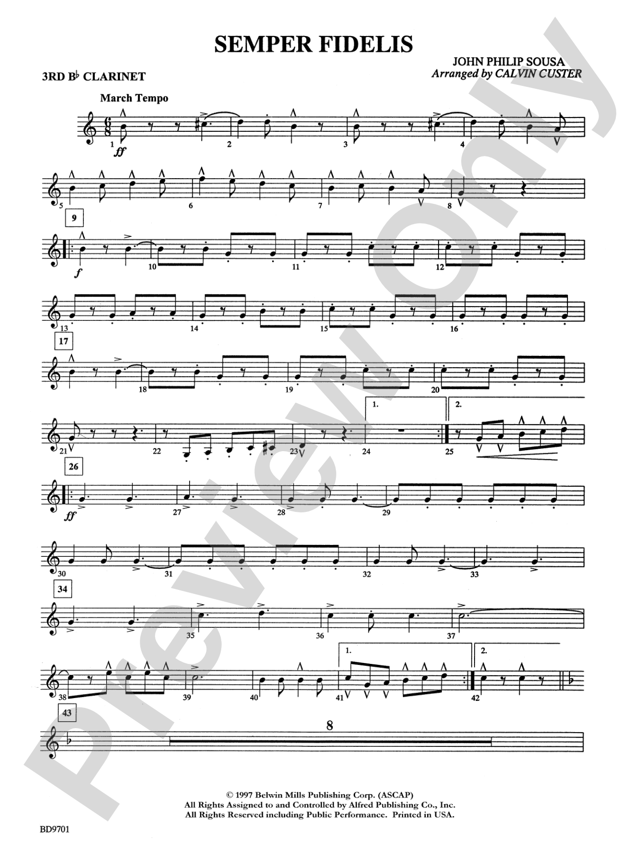 Semper Fidelis: 3rd B-flat Clarinet