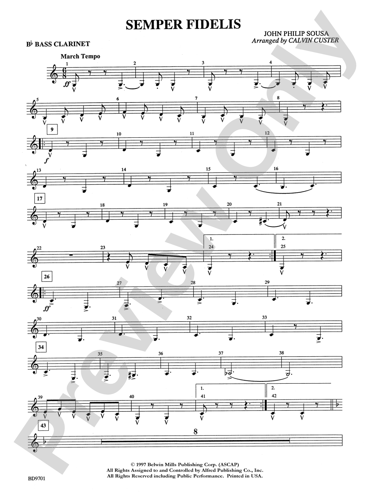 Semper Fidelis: B-flat Bass Clarinet