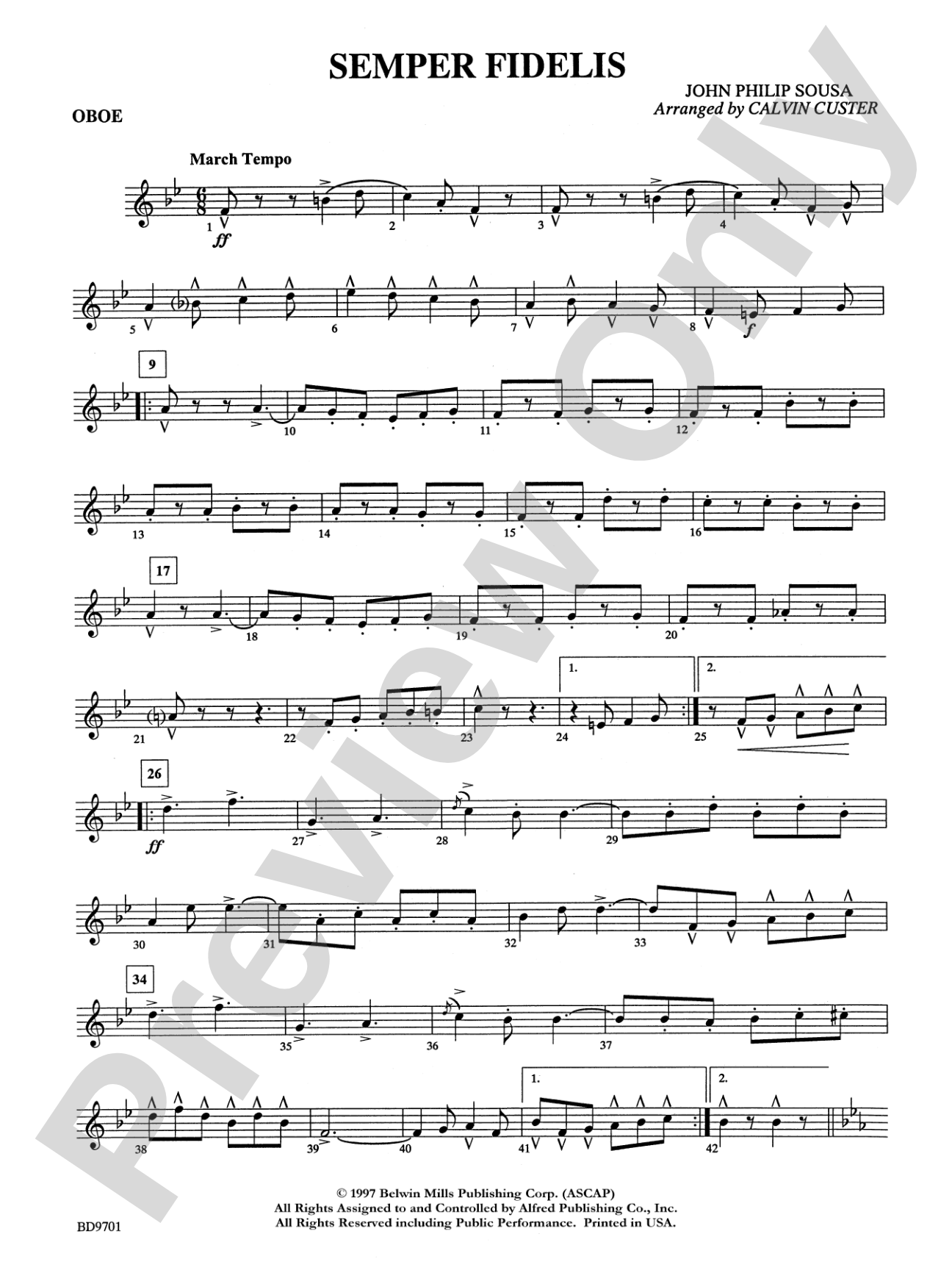 Semper Fidelis: Oboe