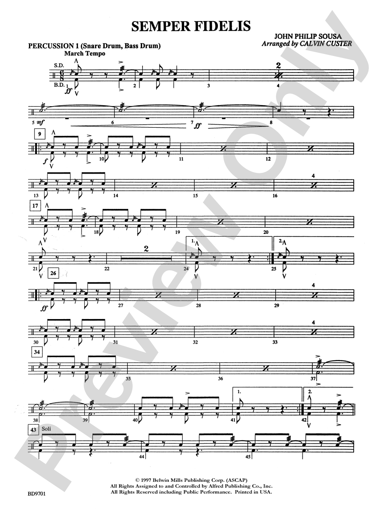 Semper Fidelis: 1st Percussion