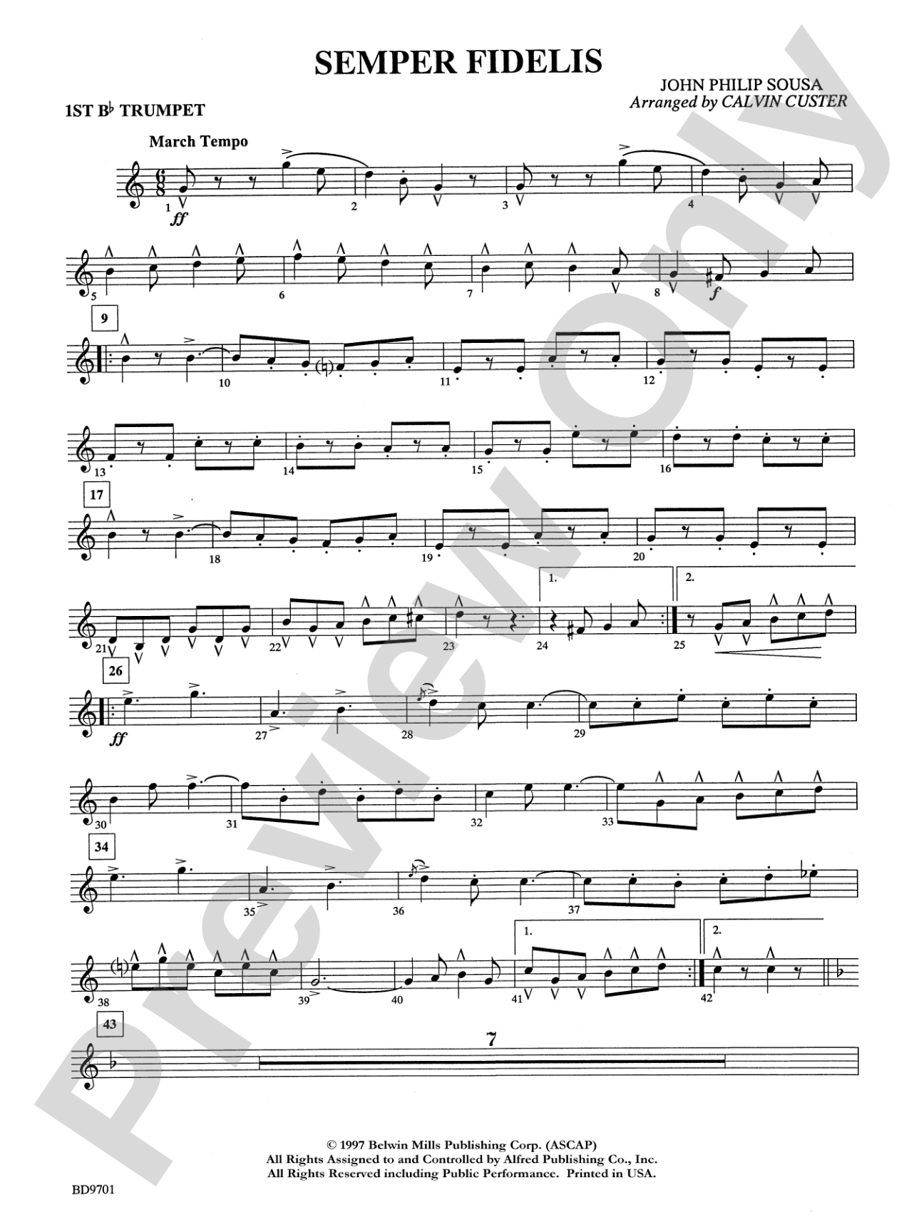 Semper Fidelis: 1st B-flat Trumpet