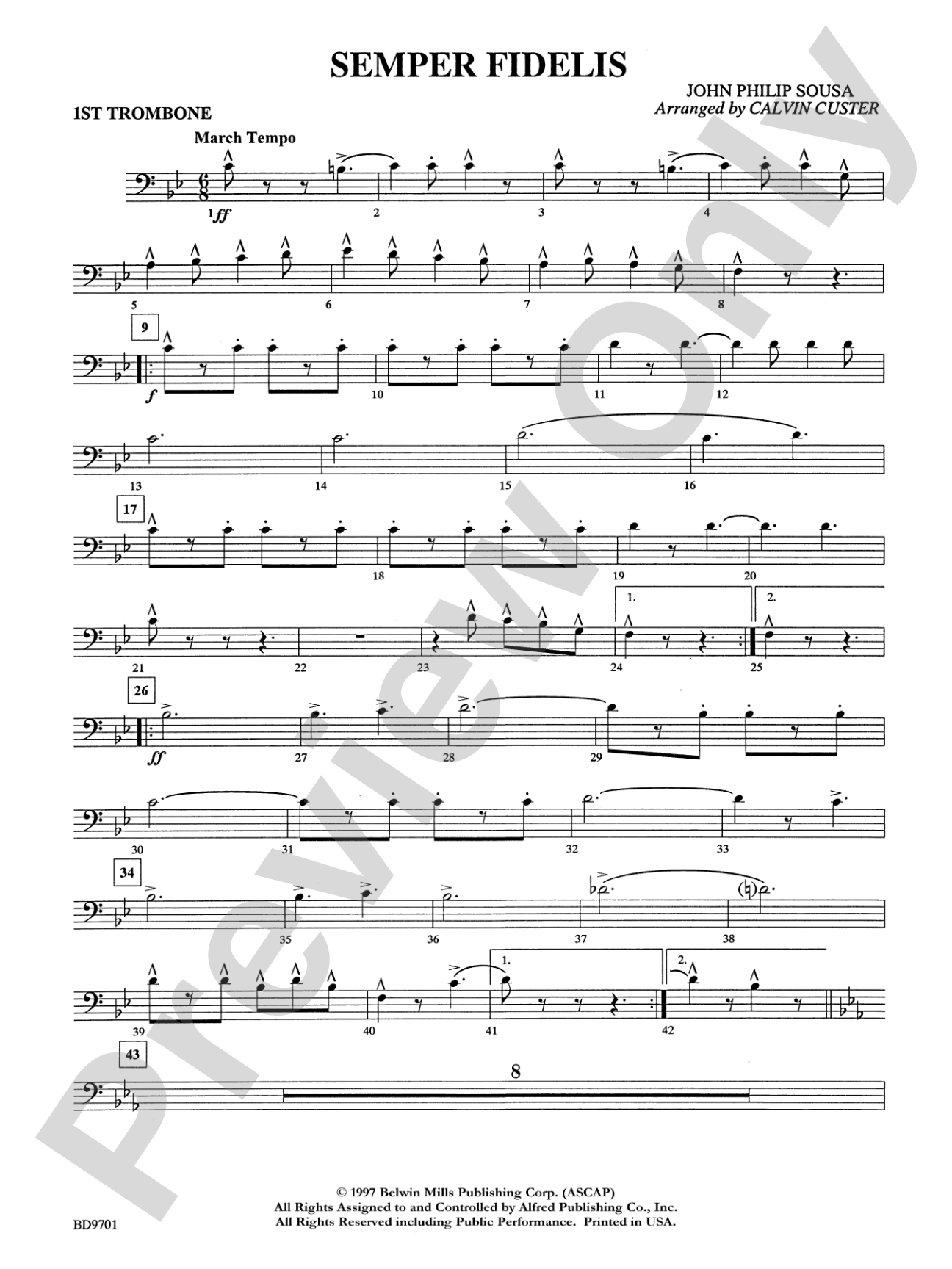 Semper Fidelis: 1st Trombone