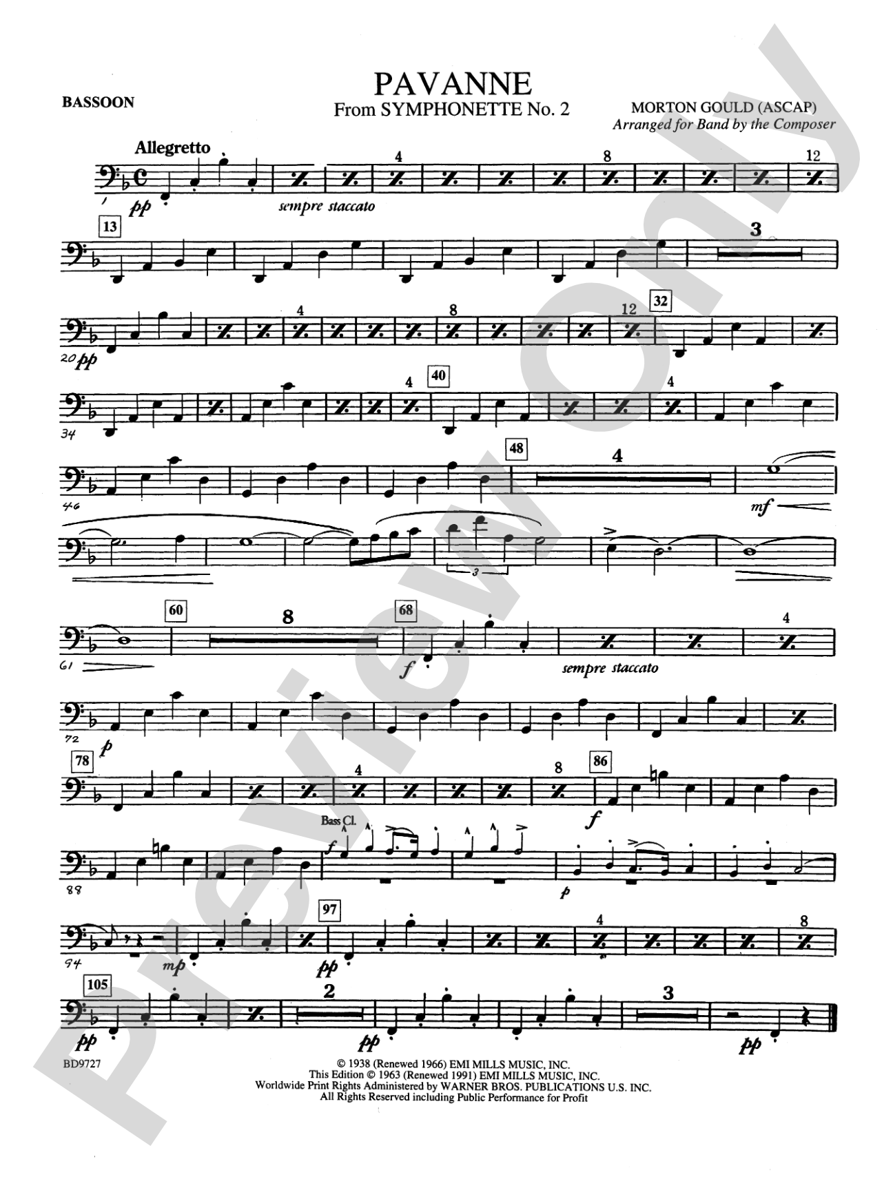 Pavanne (from Symphonette No. 2): Bassoon
