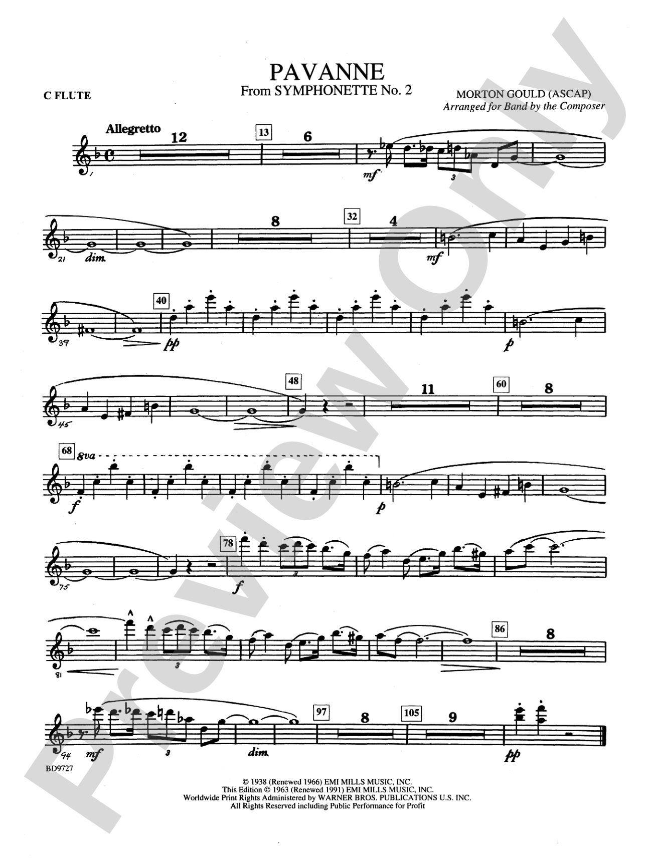 Pavanne (from Symphonette No. 2): Flute