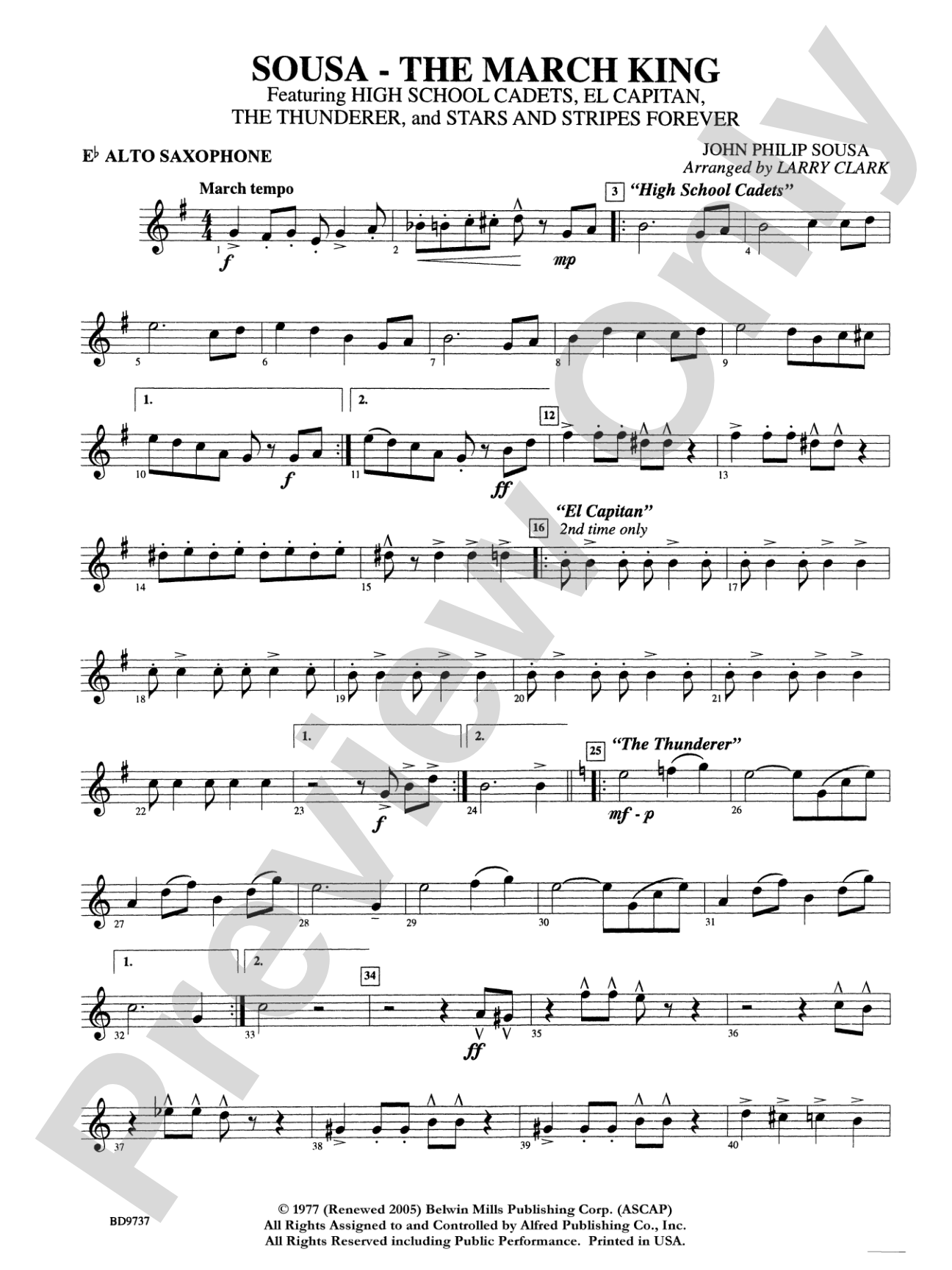 Sousa - The March King: E-flat Alto Saxophone