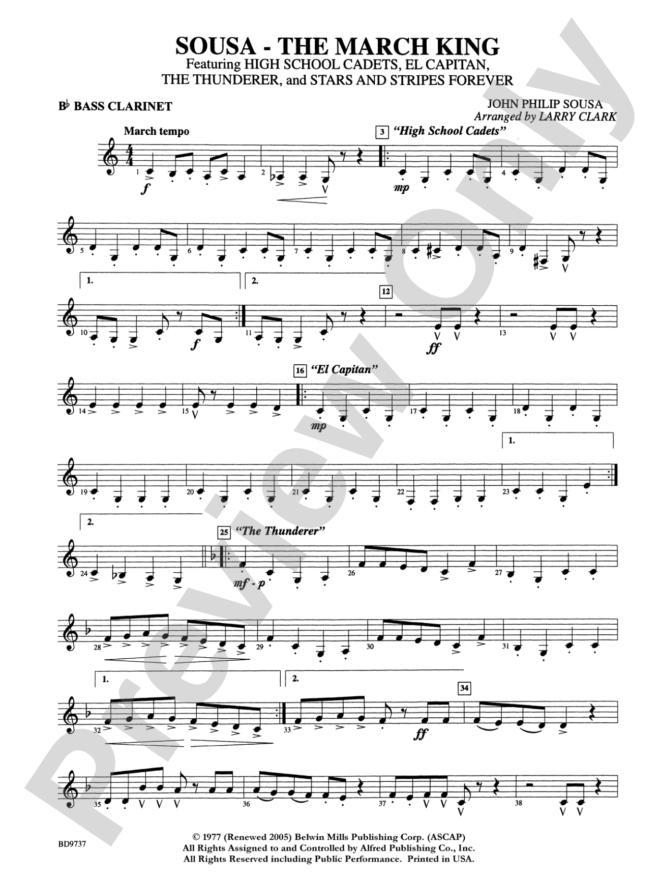 Sousa - The March King: B-flat Bass Clarinet