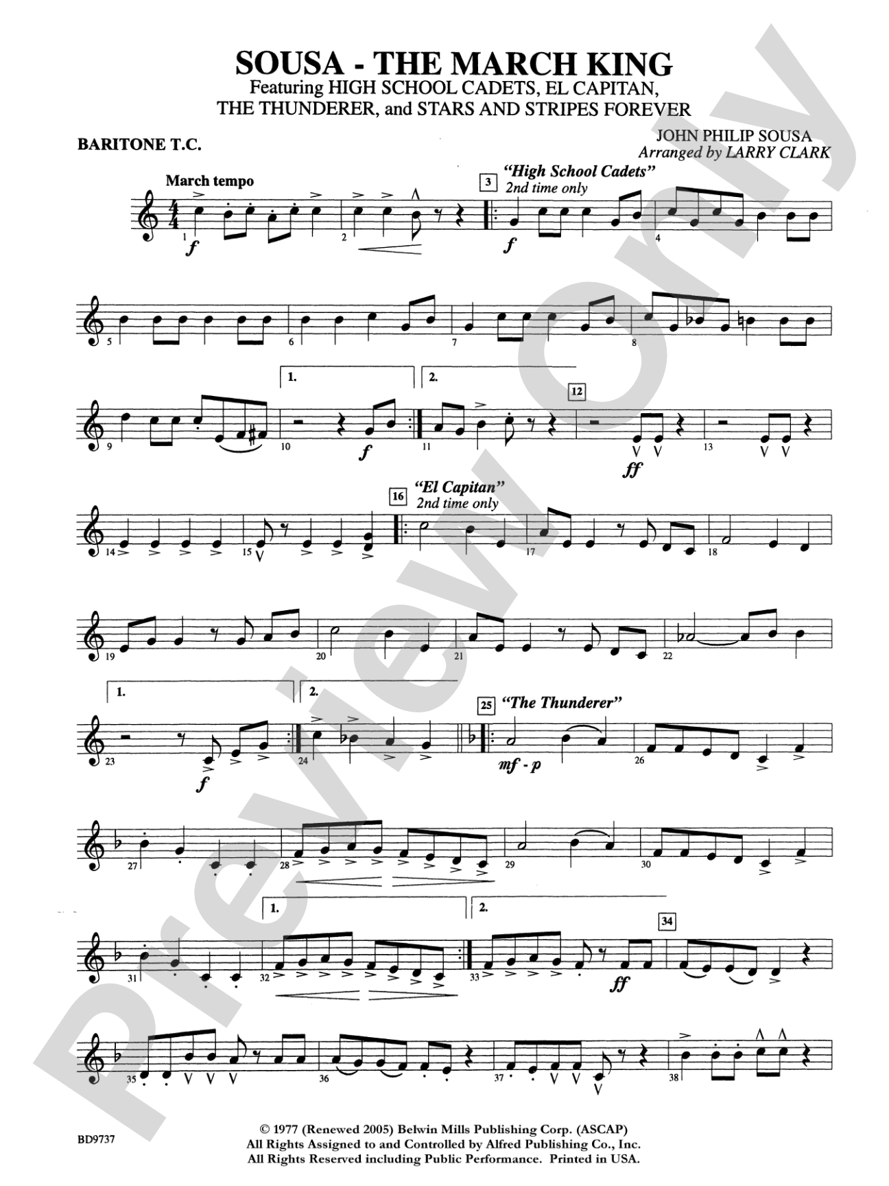 Sousa - The March King: Baritone T.C.