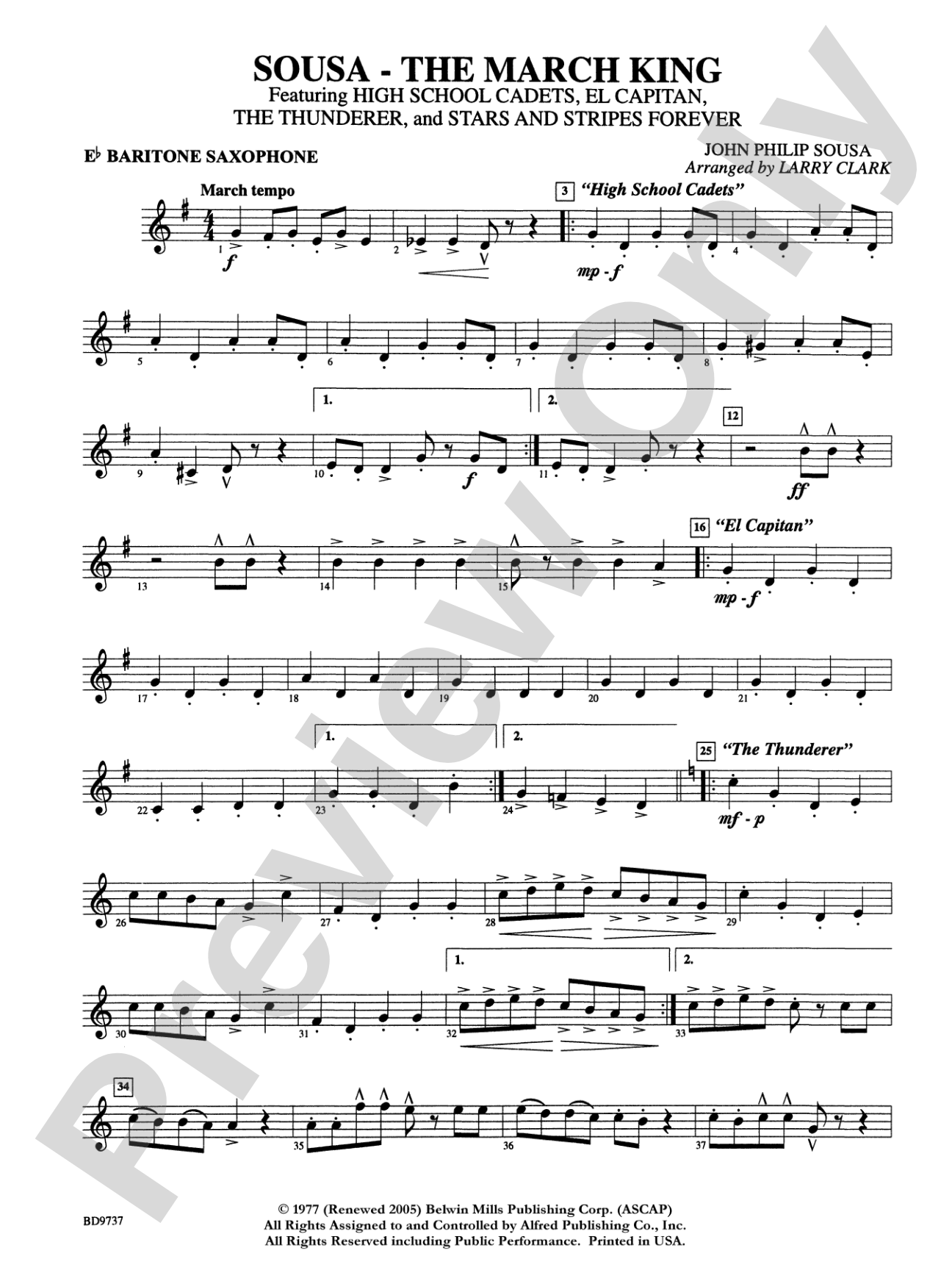Sousa - The March King: E-flat Baritone Saxophone