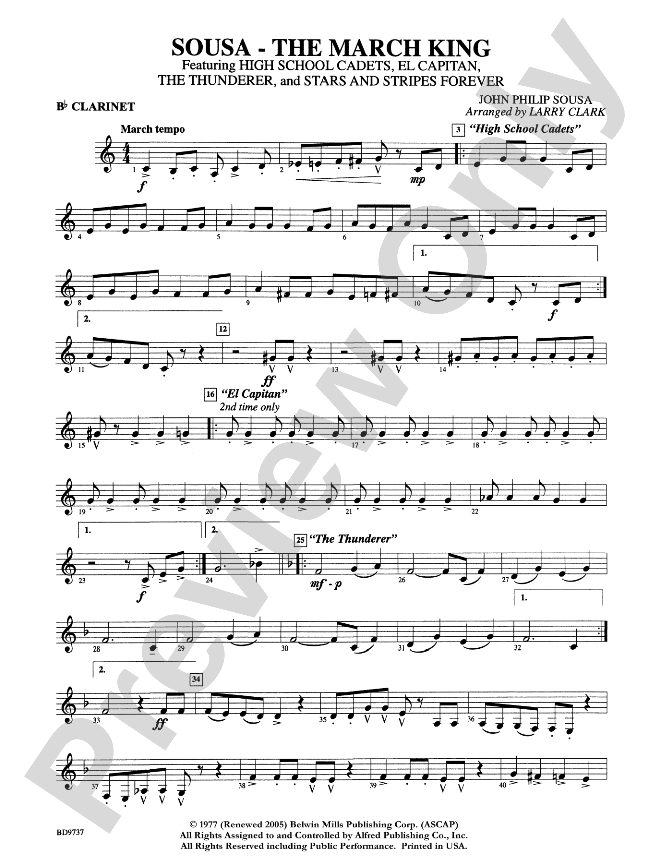 Sousa - The March King: 1st B-flat Clarinet