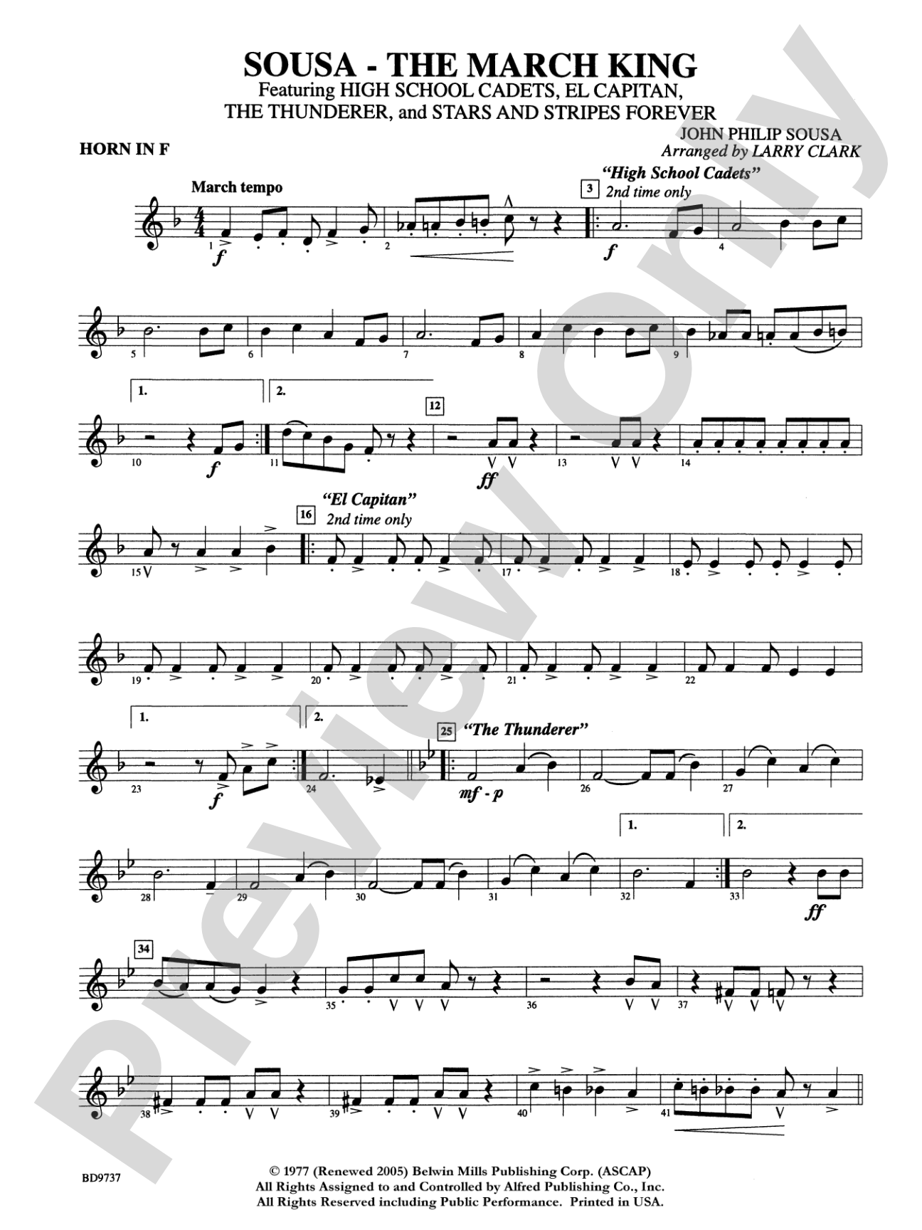 Sousa - The March King: 1st F Horn