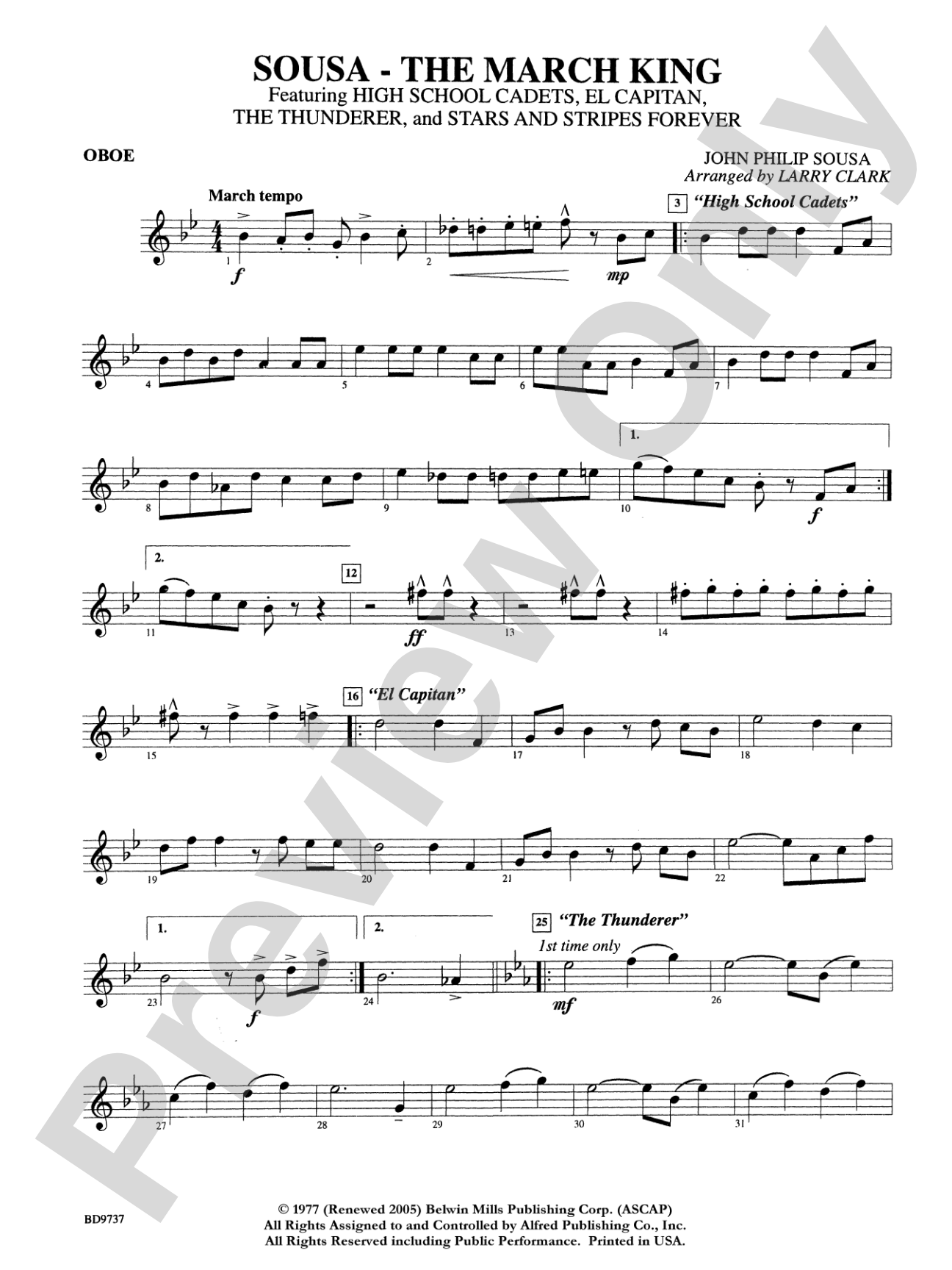 Sousa - The March King: Oboe