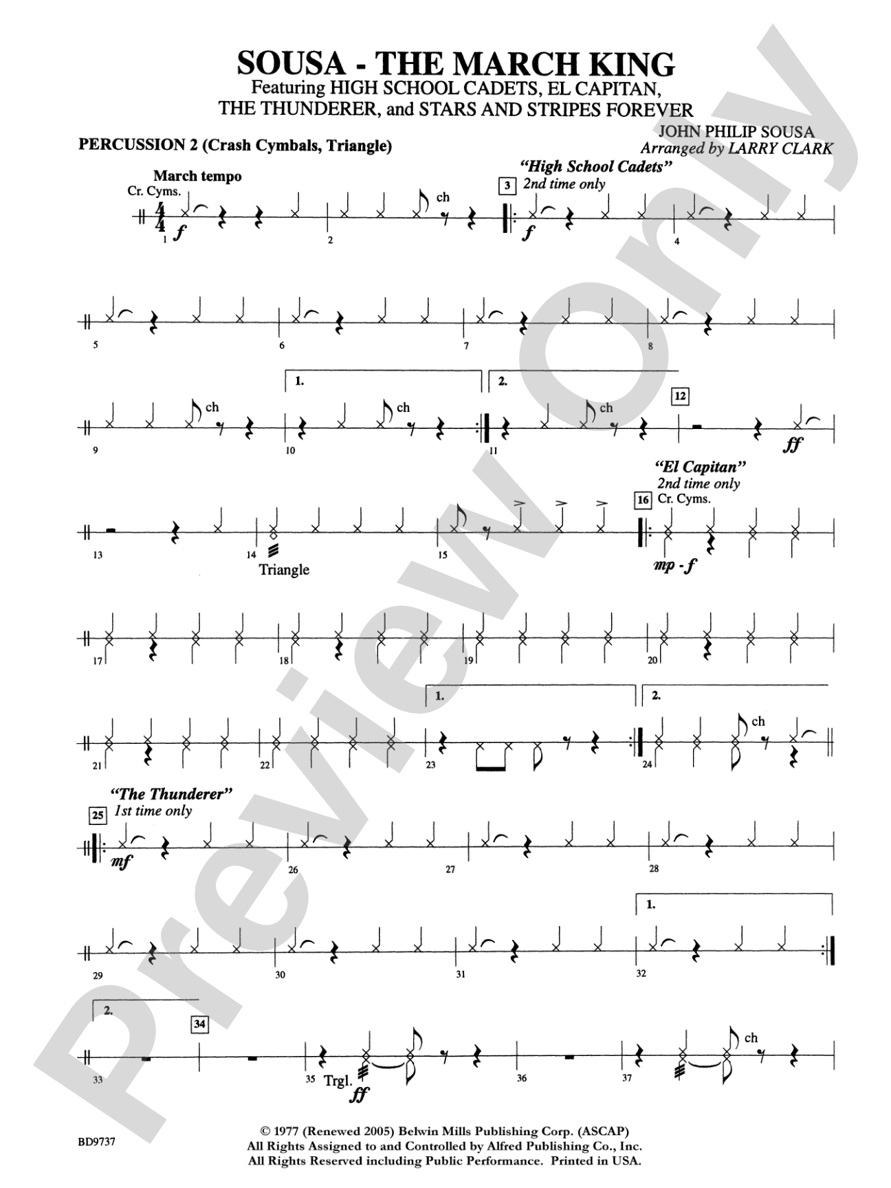 Sousa - The March King: 2nd Percussion