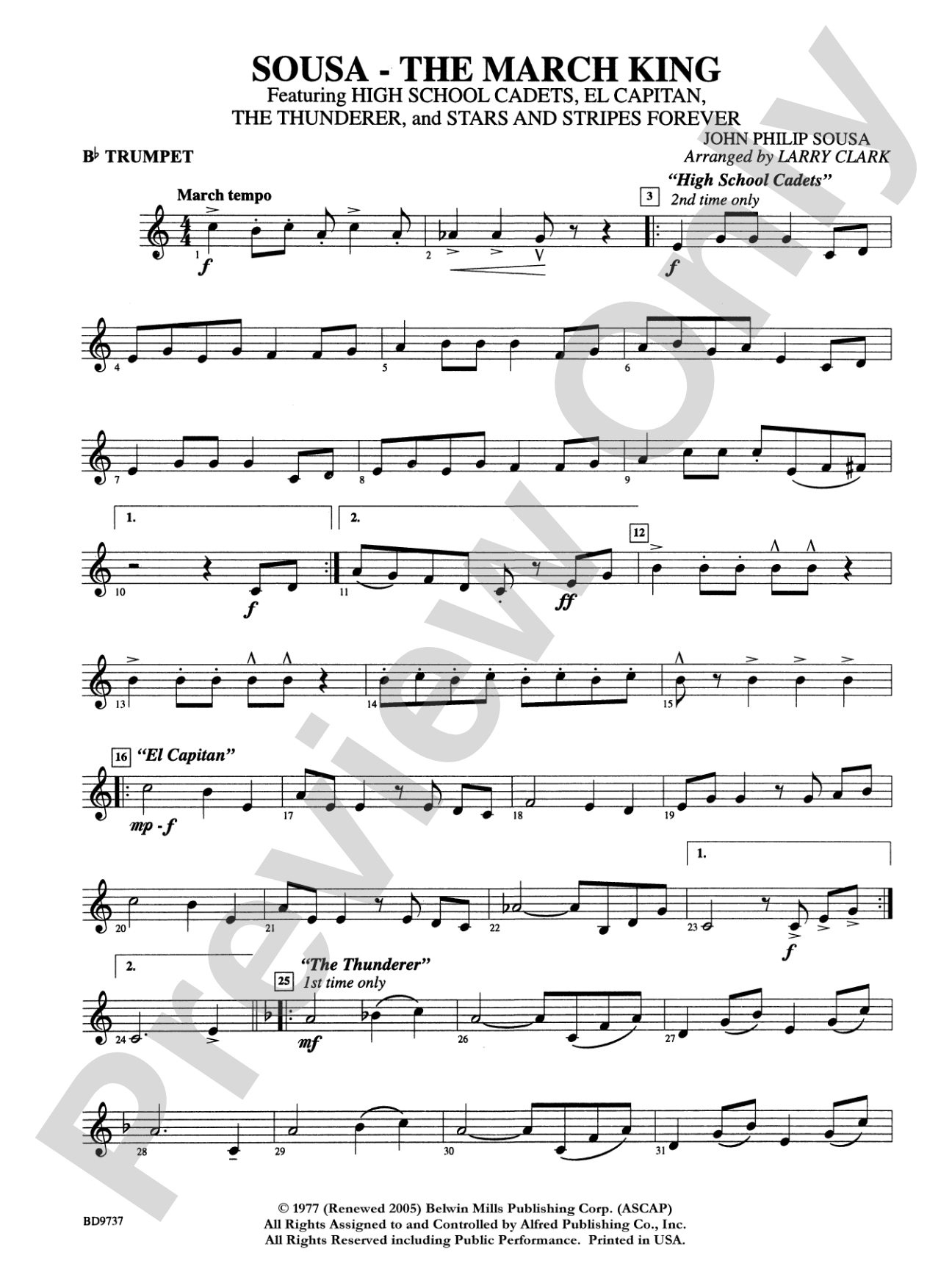 Sousa - The March King: 1st B-flat Trumpet