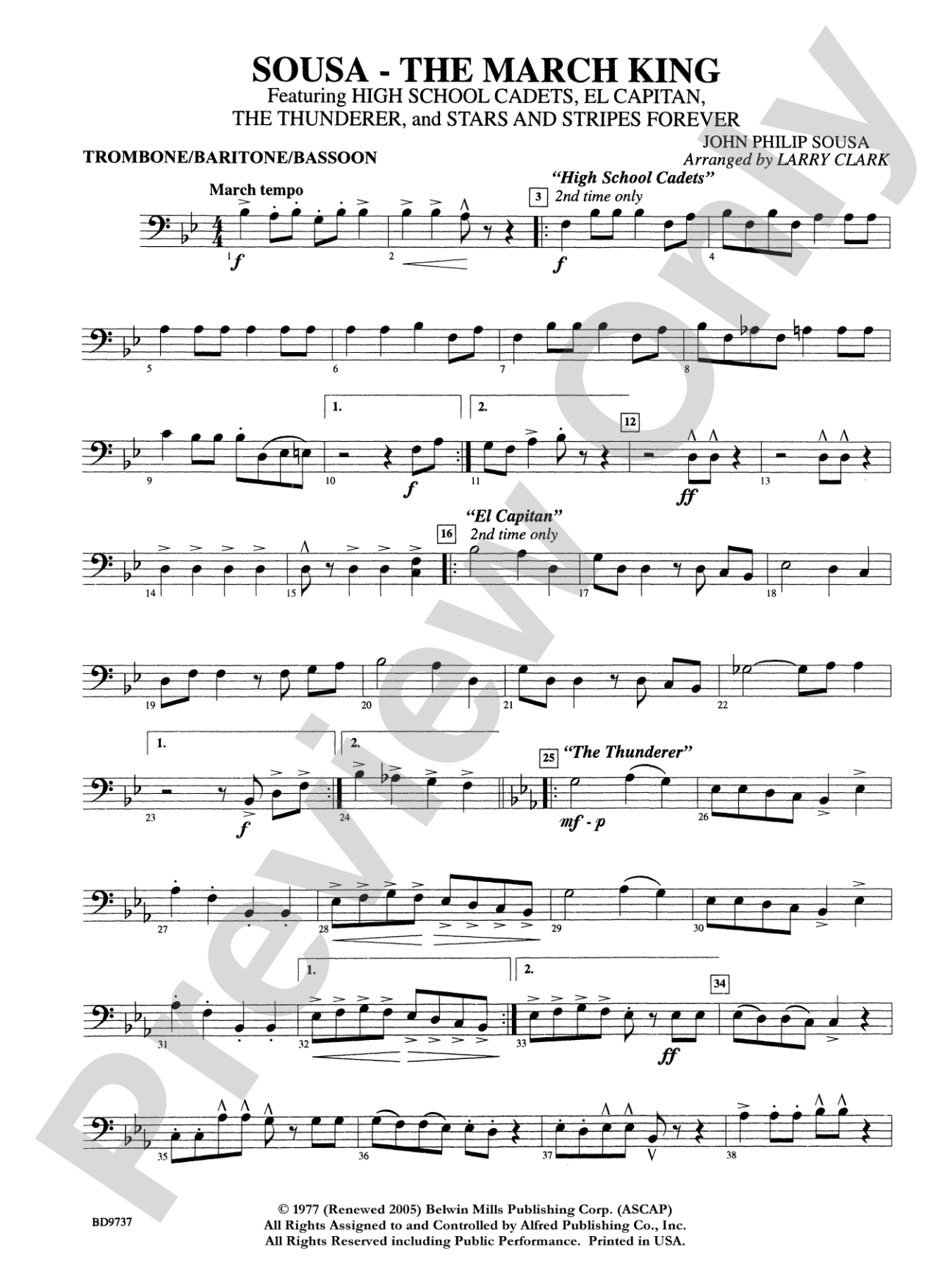 Sousa - The March King: 1st Trombone