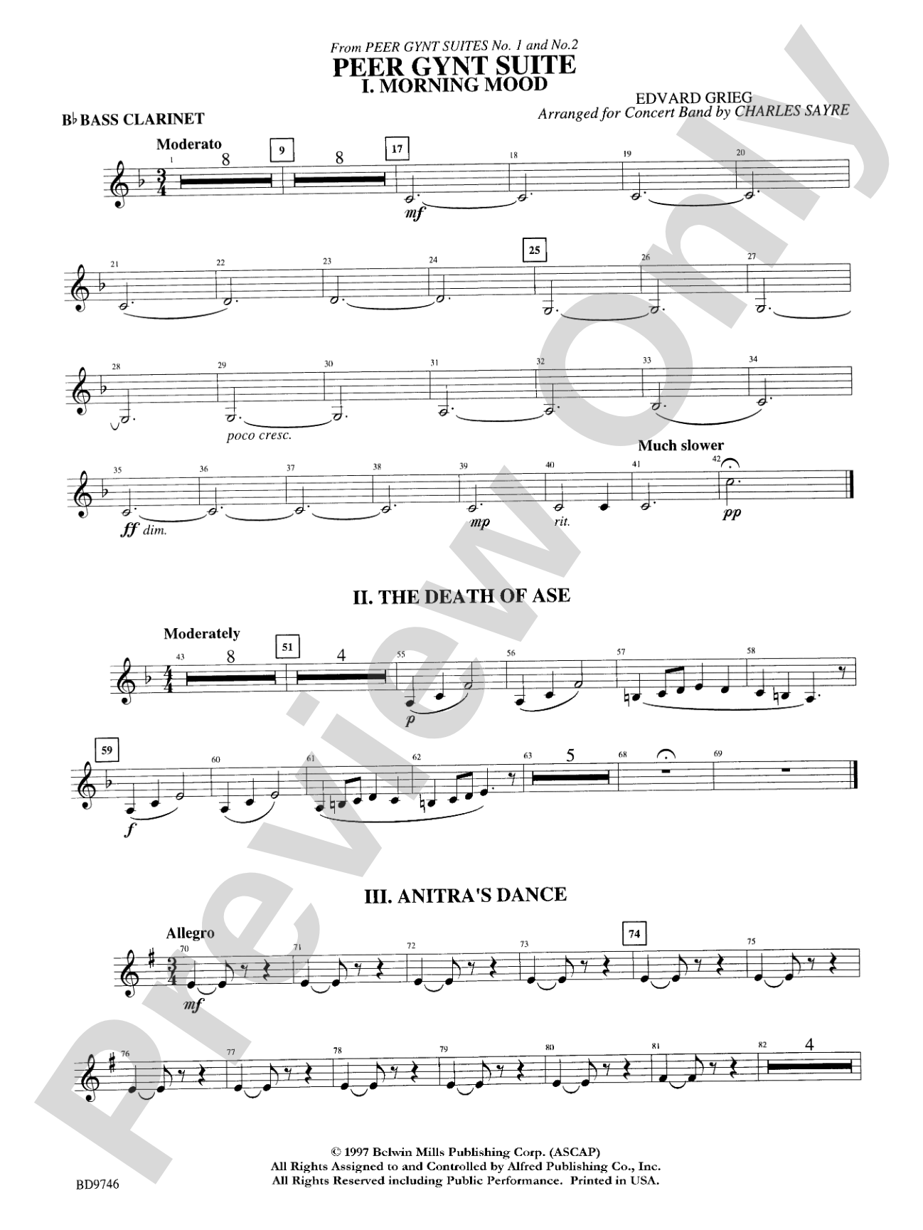 Peer Gynt Suite: B-flat Bass Clarinet