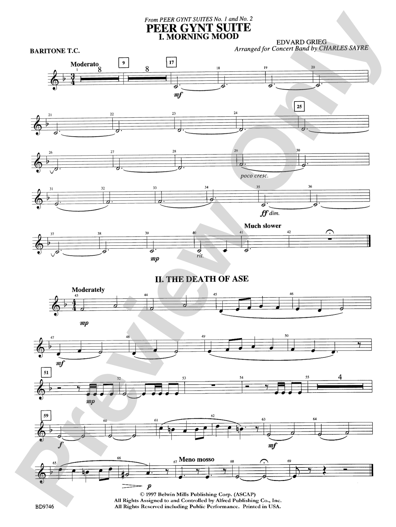 Peer Gynt Suite: Baritone T.C.