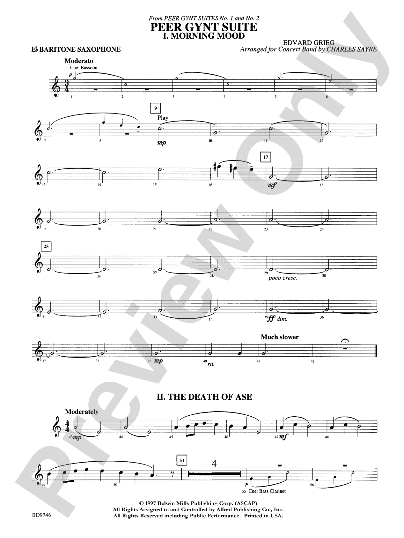 Peer Gynt Suite: E-flat Baritone Saxophone