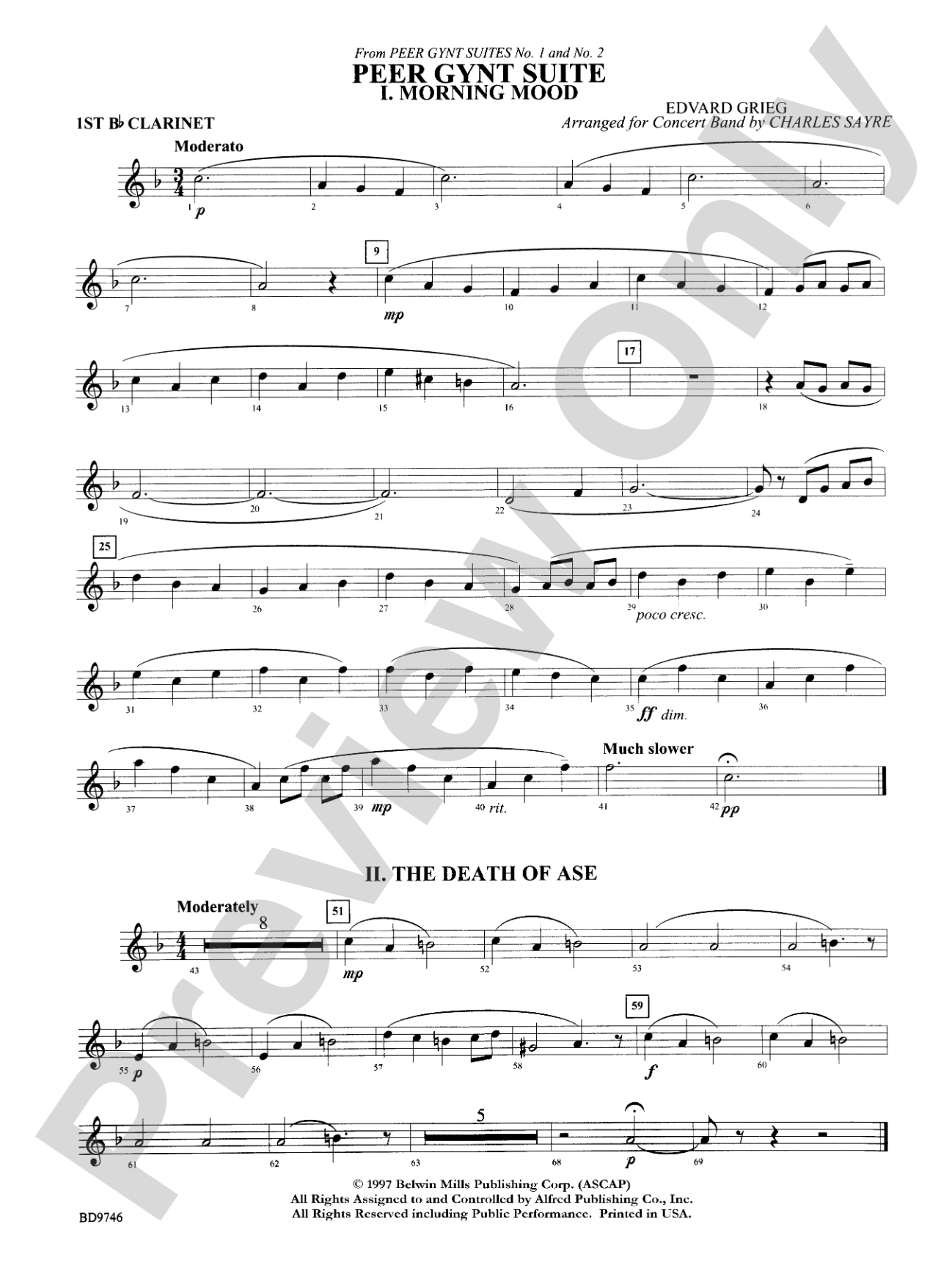 Peer Gynt Suite: 1st B-flat Clarinet