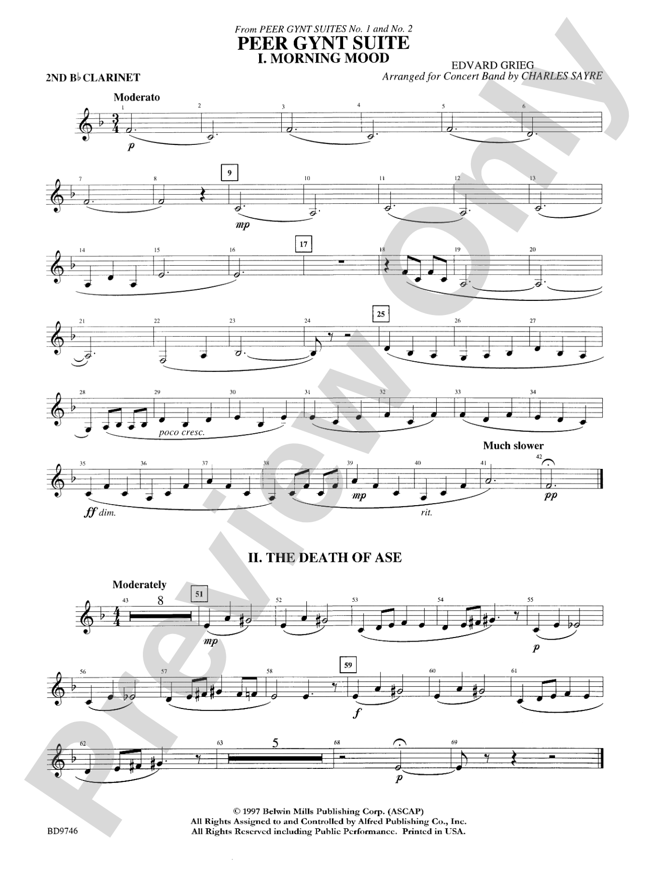 Peer Gynt Suite: 2nd B-flat Clarinet