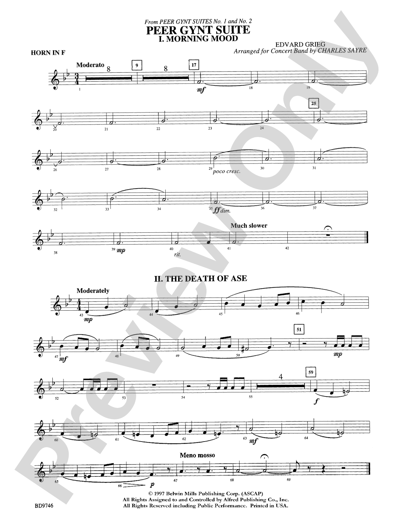 Peer Gynt Suite: 1st F Horn