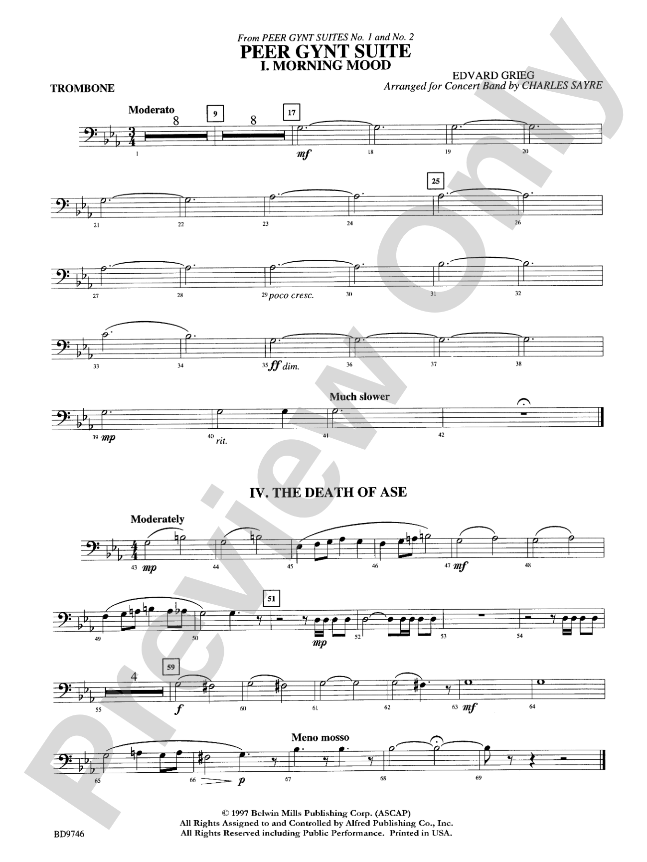 Peer Gynt Suite: 1st Trombone