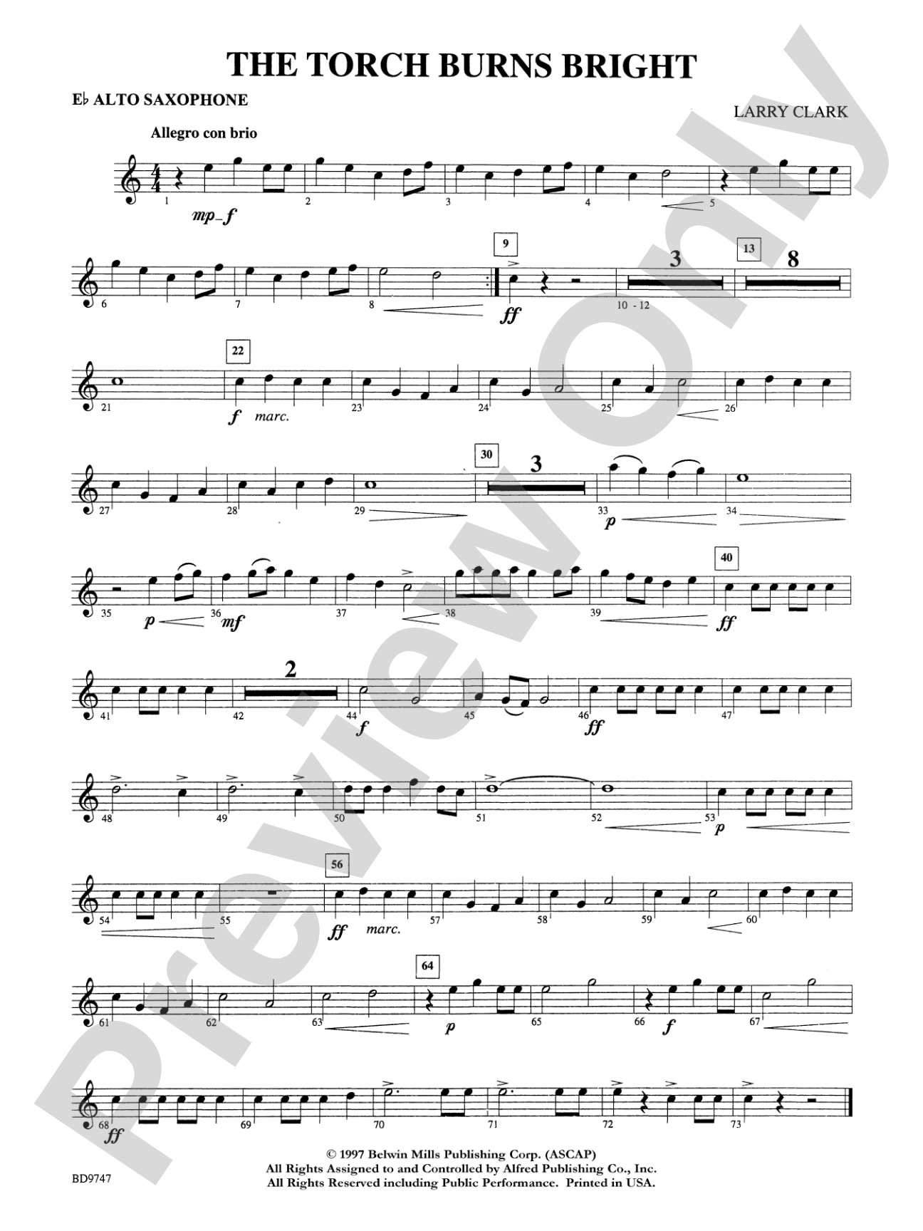 The Torch Burns Bright: E-flat Alto Saxophone