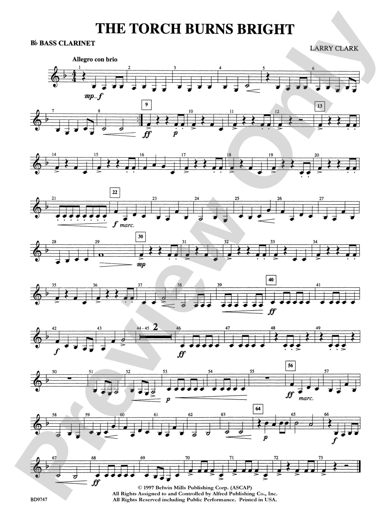 The Torch Burns Bright: B-flat Bass Clarinet