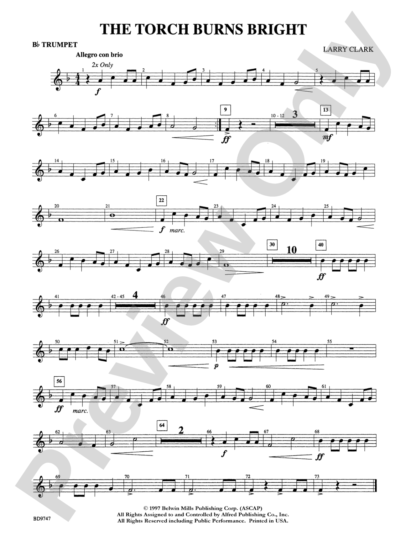 The Torch Burns Bright: 1st B-flat Trumpet