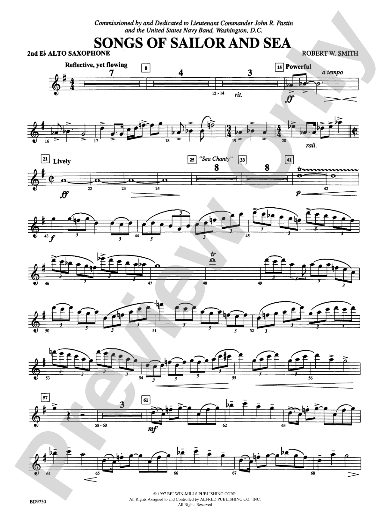 Songs of Sailor and Sea: 2nd E-flat Alto Saxophone