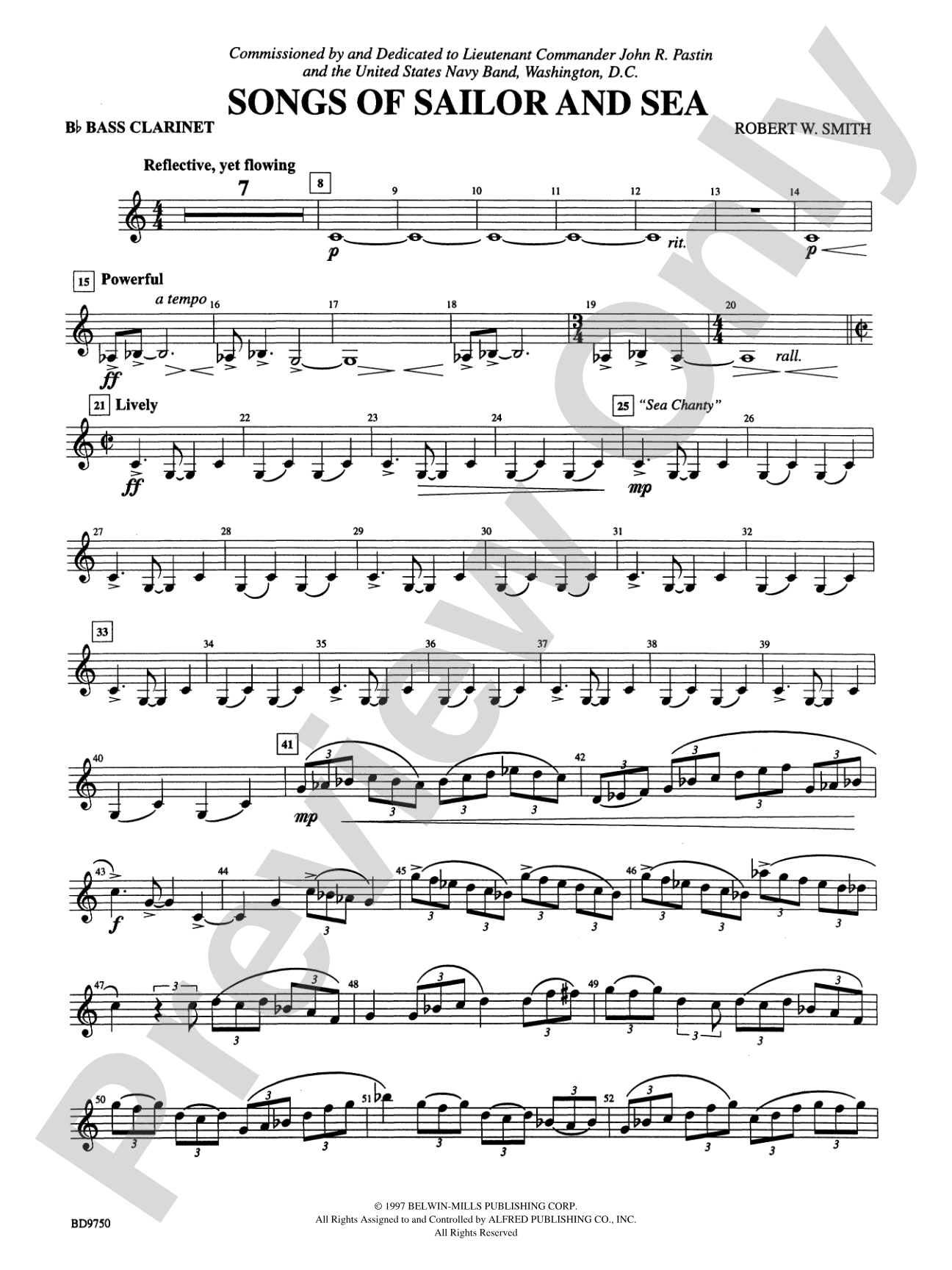 Songs of Sailor and Sea: B-flat Bass Clarinet