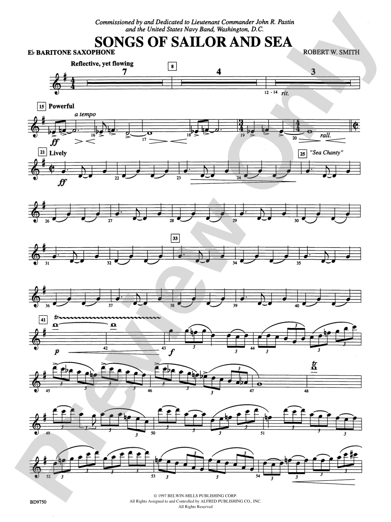 Songs of Sailor and Sea: E-flat Baritone Saxophone