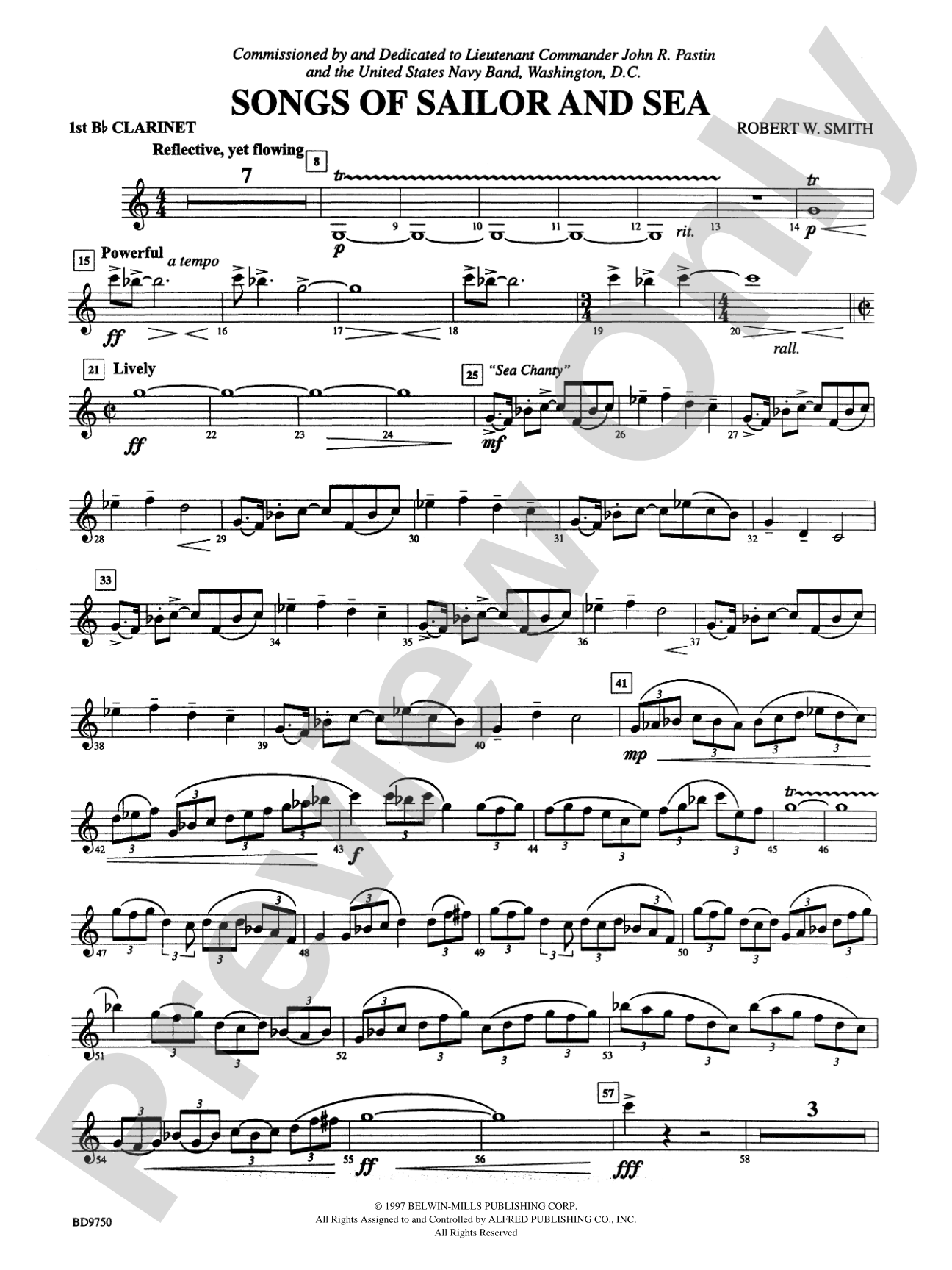 Songs of Sailor and Sea: 1st B-flat Clarinet