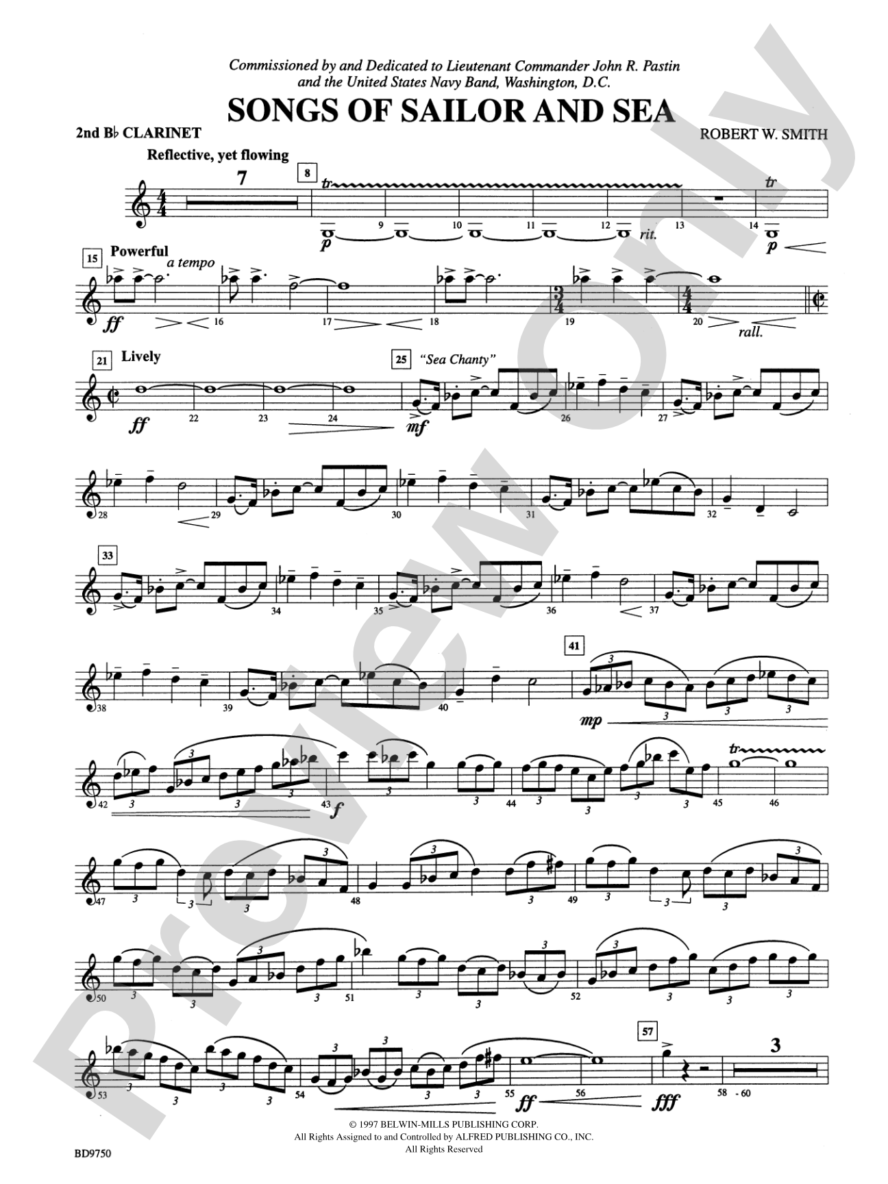 Songs of Sailor and Sea: 2nd B-flat Clarinet