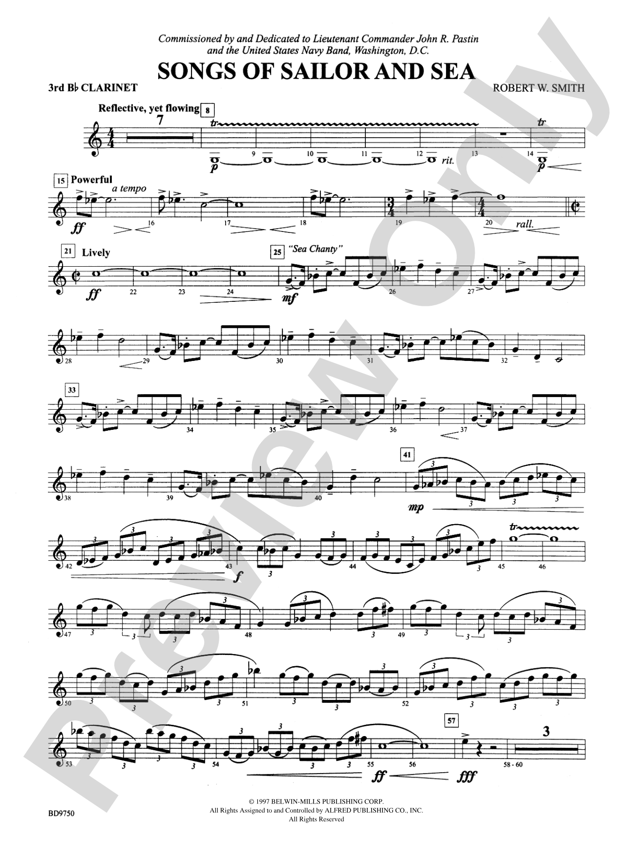 Songs of Sailor and Sea: 3rd B-flat Clarinet