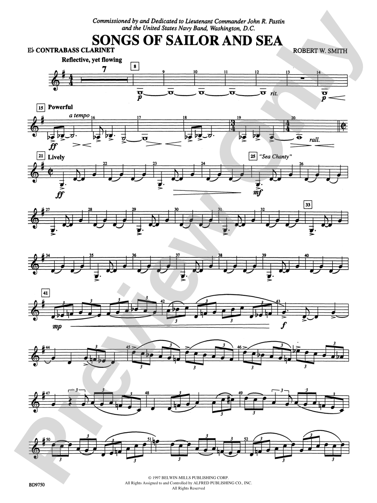 Songs of Sailor and Sea: E-flat Contrabass Clarinet