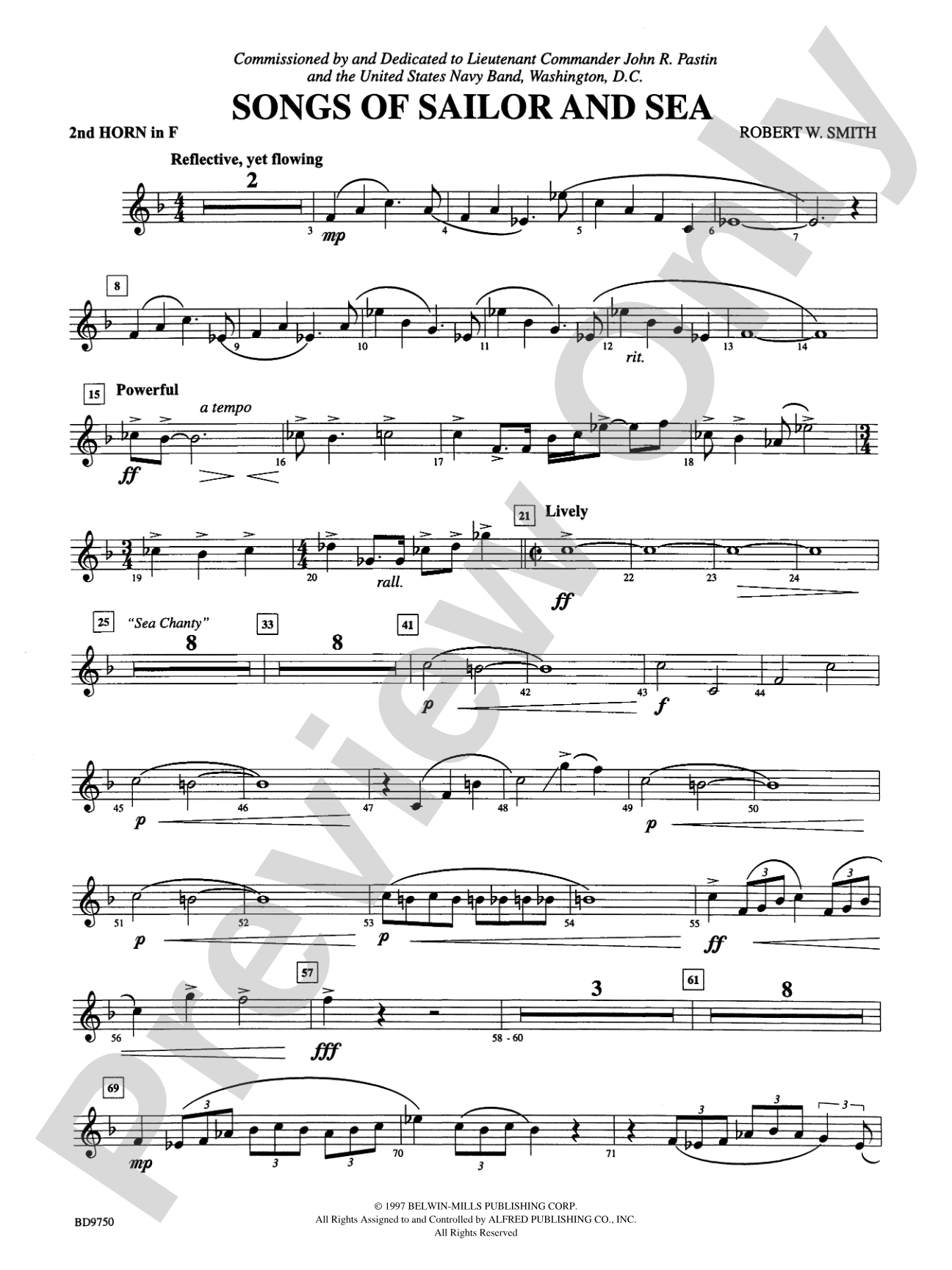 Songs of Sailor and Sea: 2nd F Horn