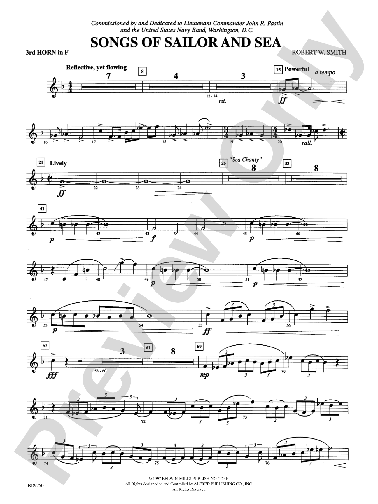 Songs of Sailor and Sea: 3rd F Horn