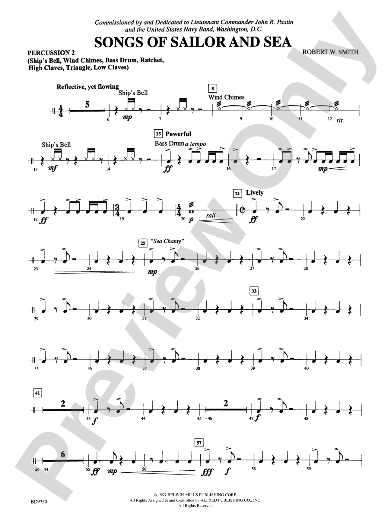 Songs of Sailor and Sea: 2nd Percussion
