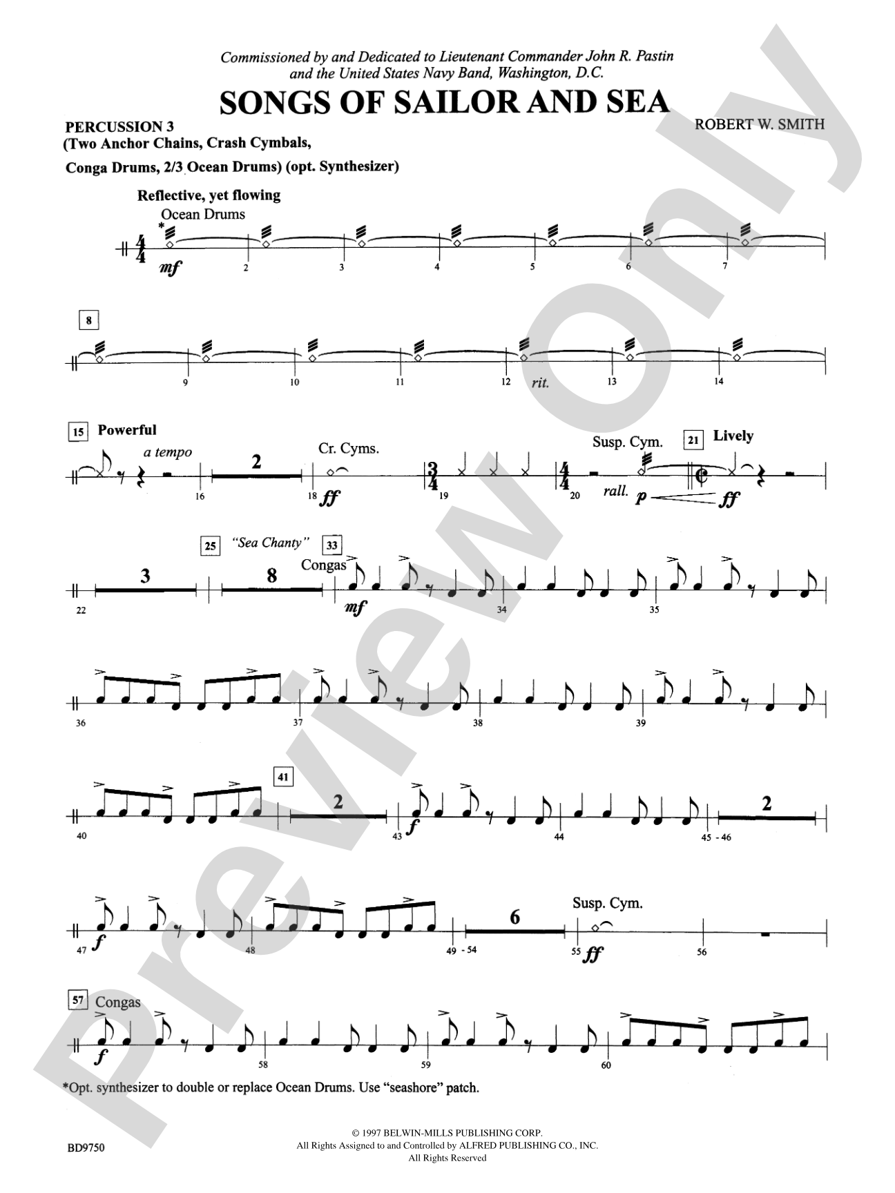Songs of Sailor and Sea: 3rd Percussion