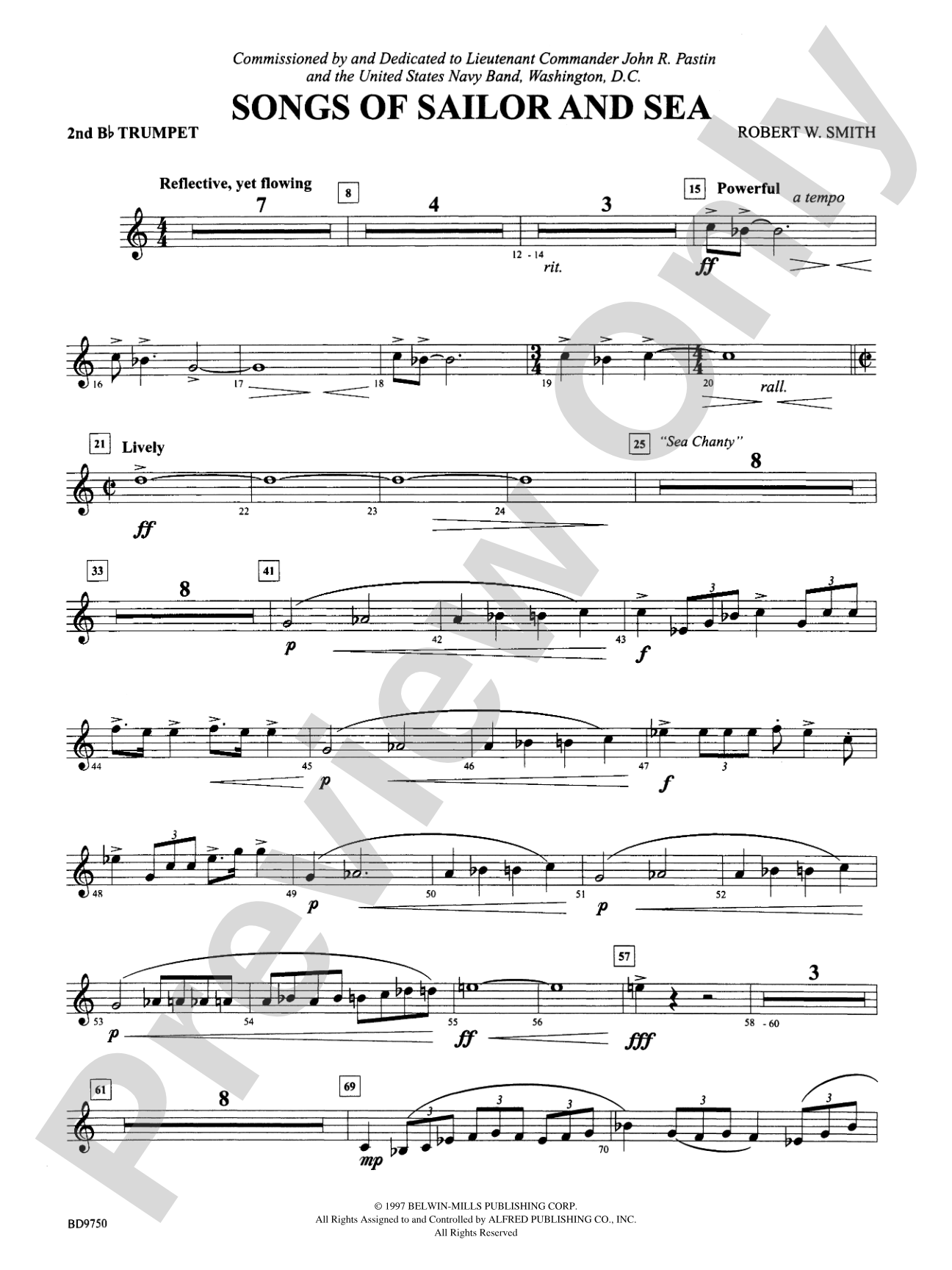 Songs of Sailor and Sea: 2nd B-flat Trumpet