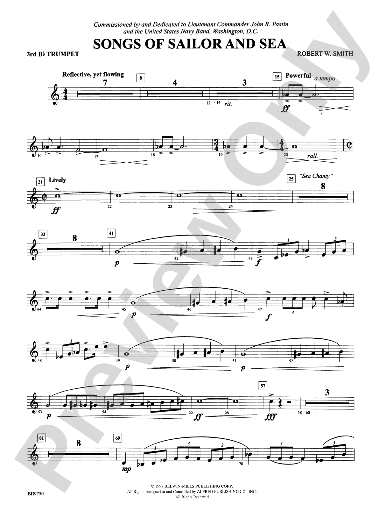 Songs of Sailor and Sea: 3rd B-flat Trumpet
