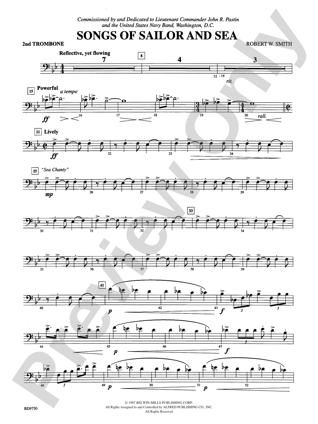 Songs of Sailor and Sea: 2nd Trombone