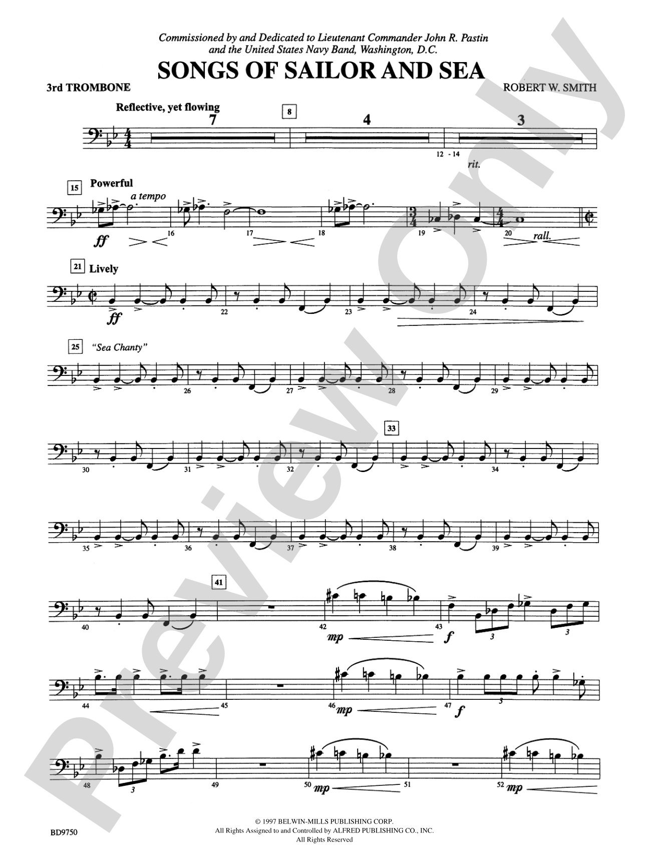 Songs of Sailor and Sea: 3rd Trombone