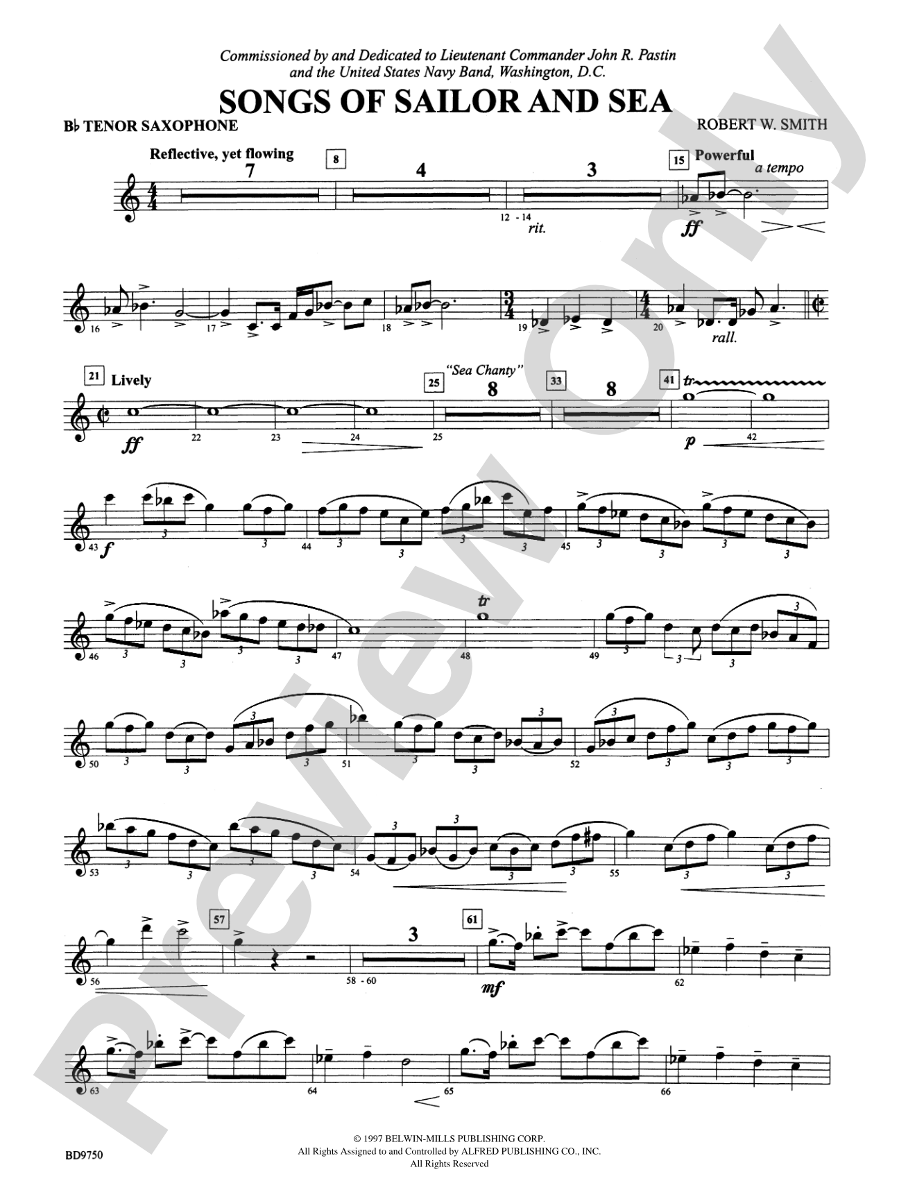 Songs of Sailor and Sea: B-flat Tenor Saxophone